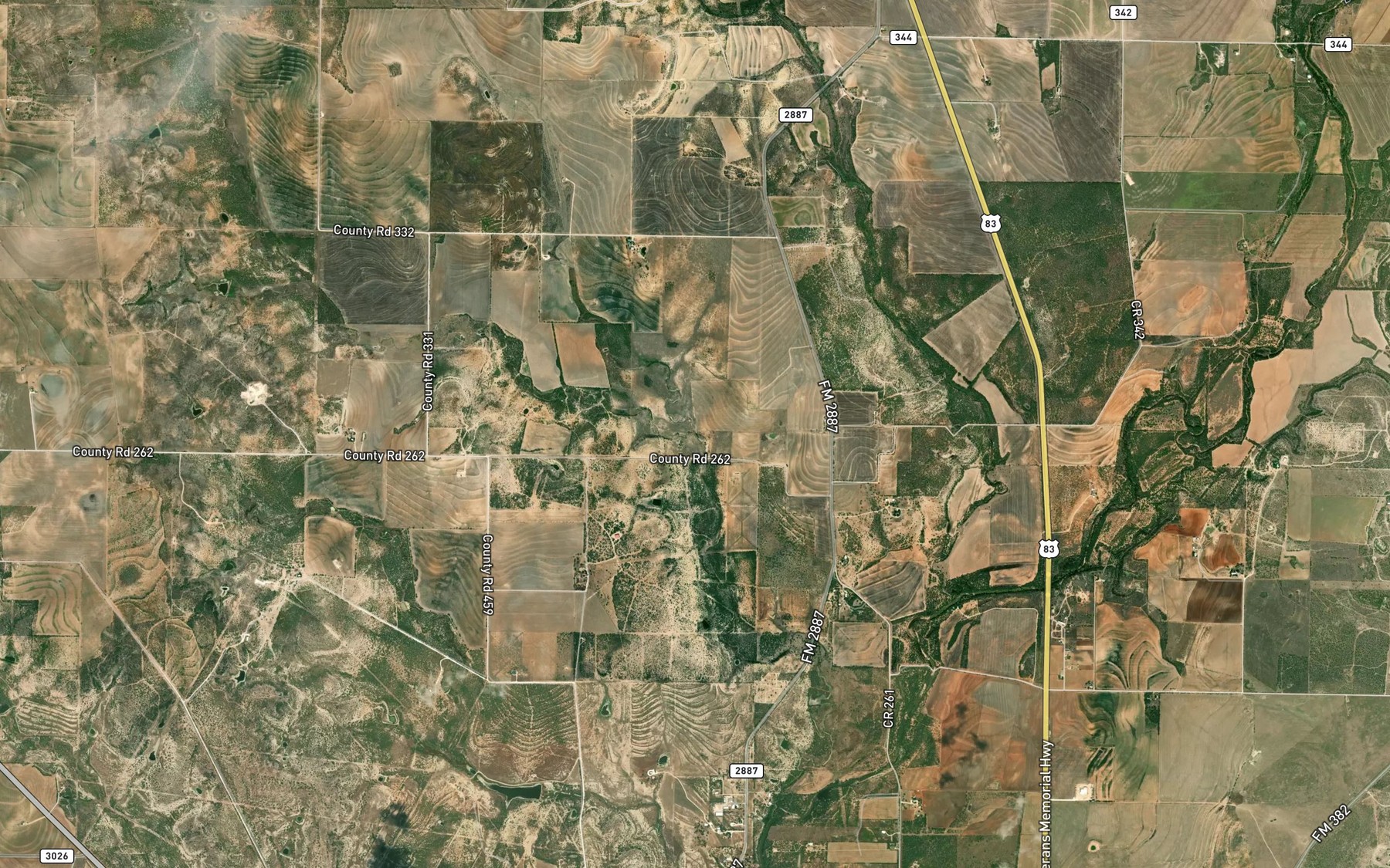 Satellite map of the West Fork Turkey Creek