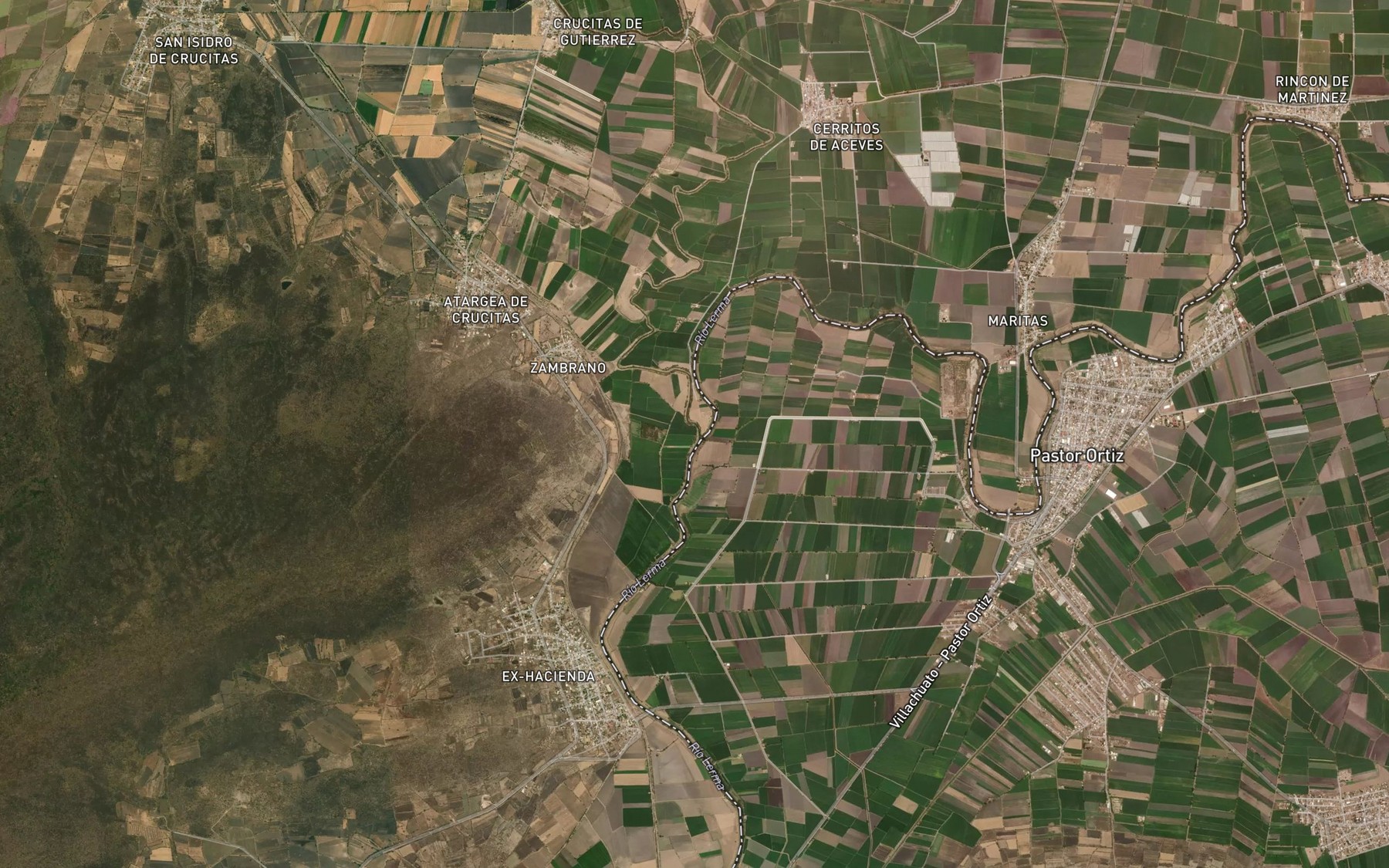 Satellite map of the Rio Turbio