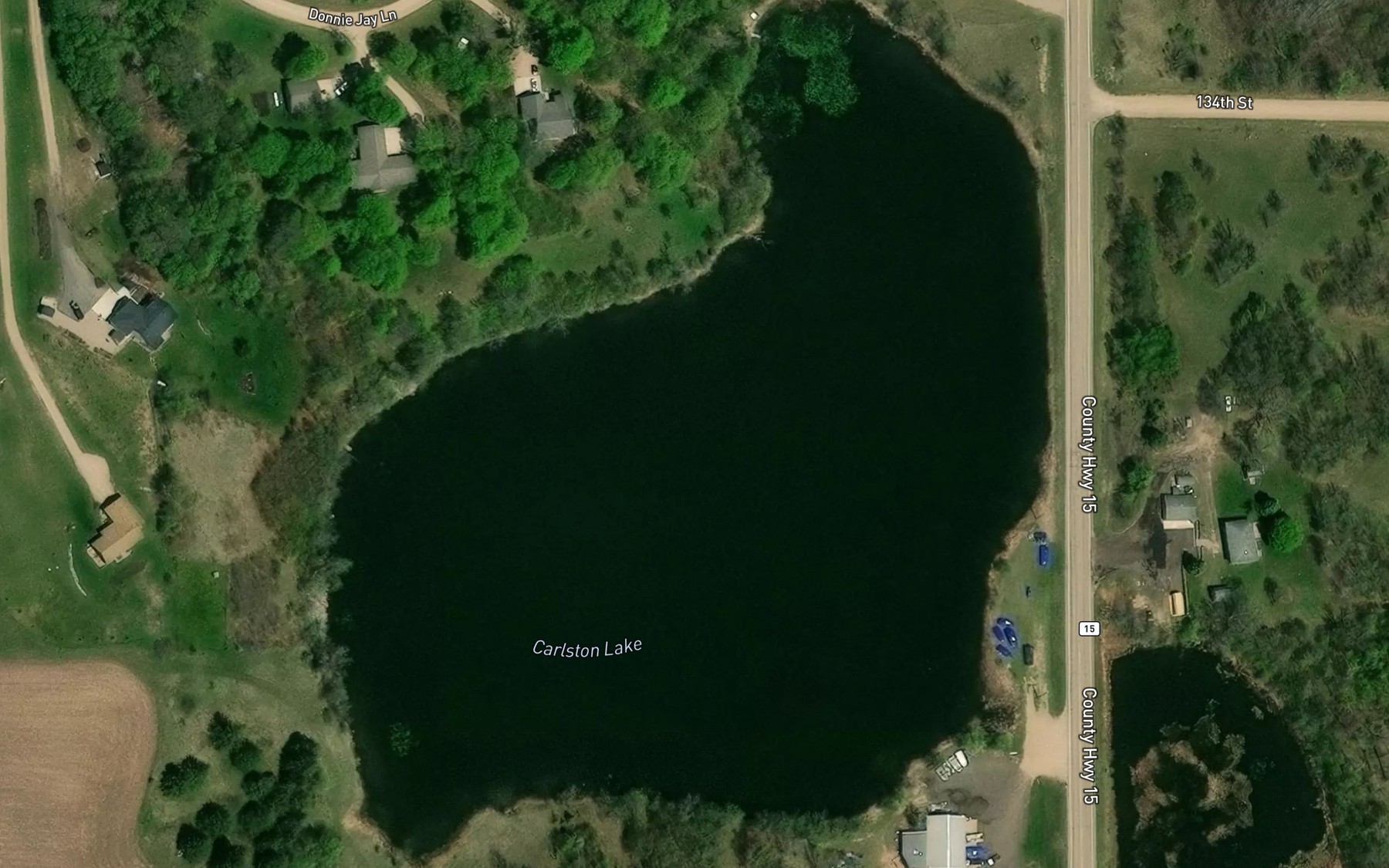 Satellite map of the Carlston Lake