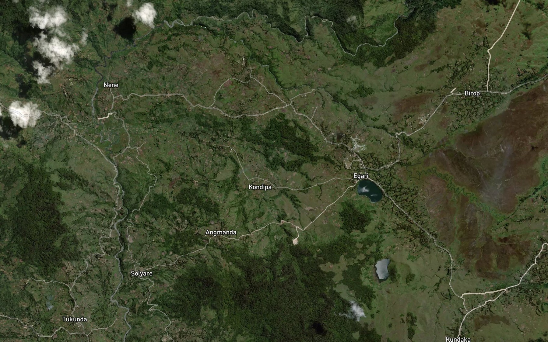 Satellite map of the Tongo River