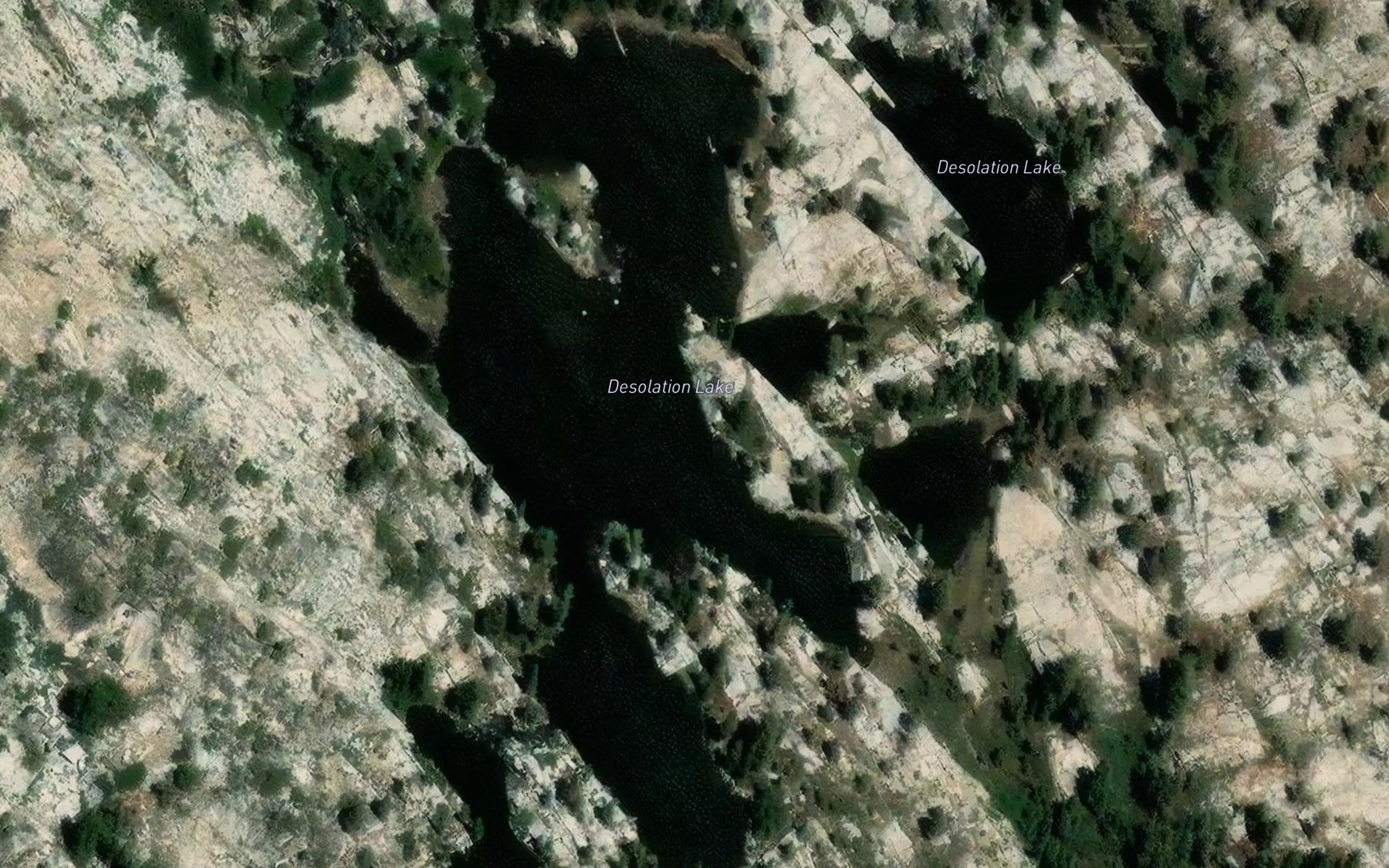 Satellite map of the Desolation Lake