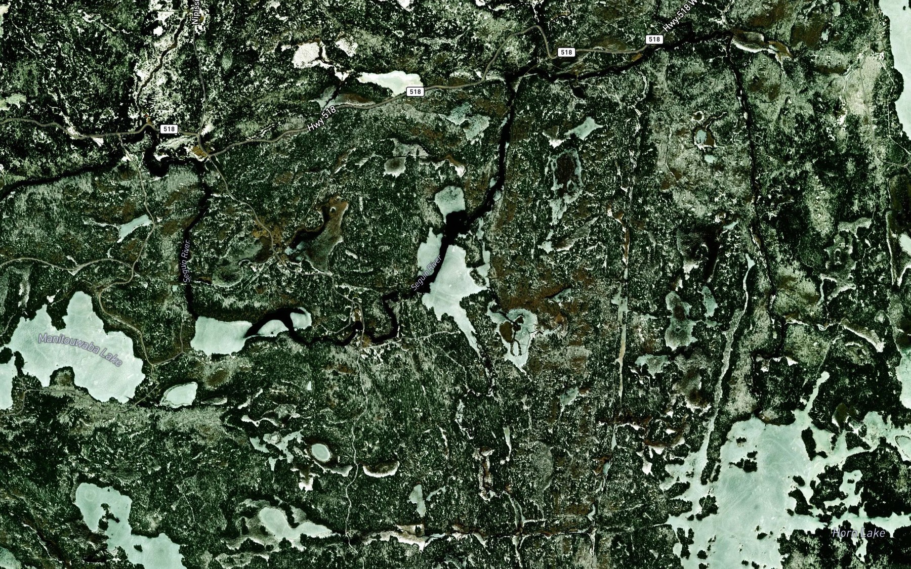 Satellite map of the Upper Fry Lake