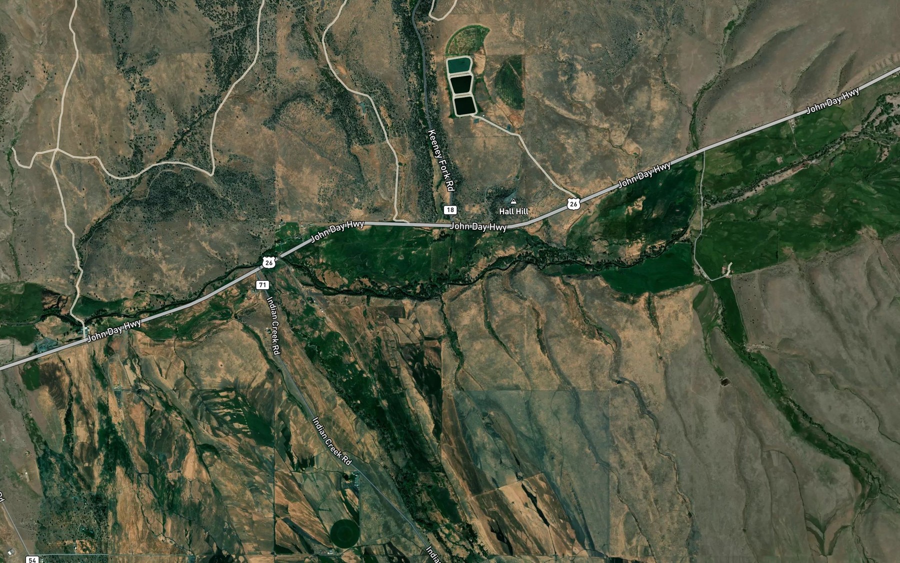 Satellite map of the Bear Creek