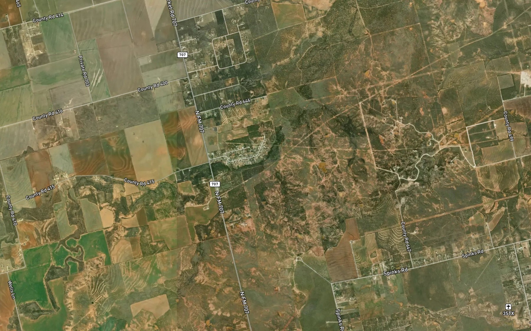 Satellite map of the Bull Wagon Creek