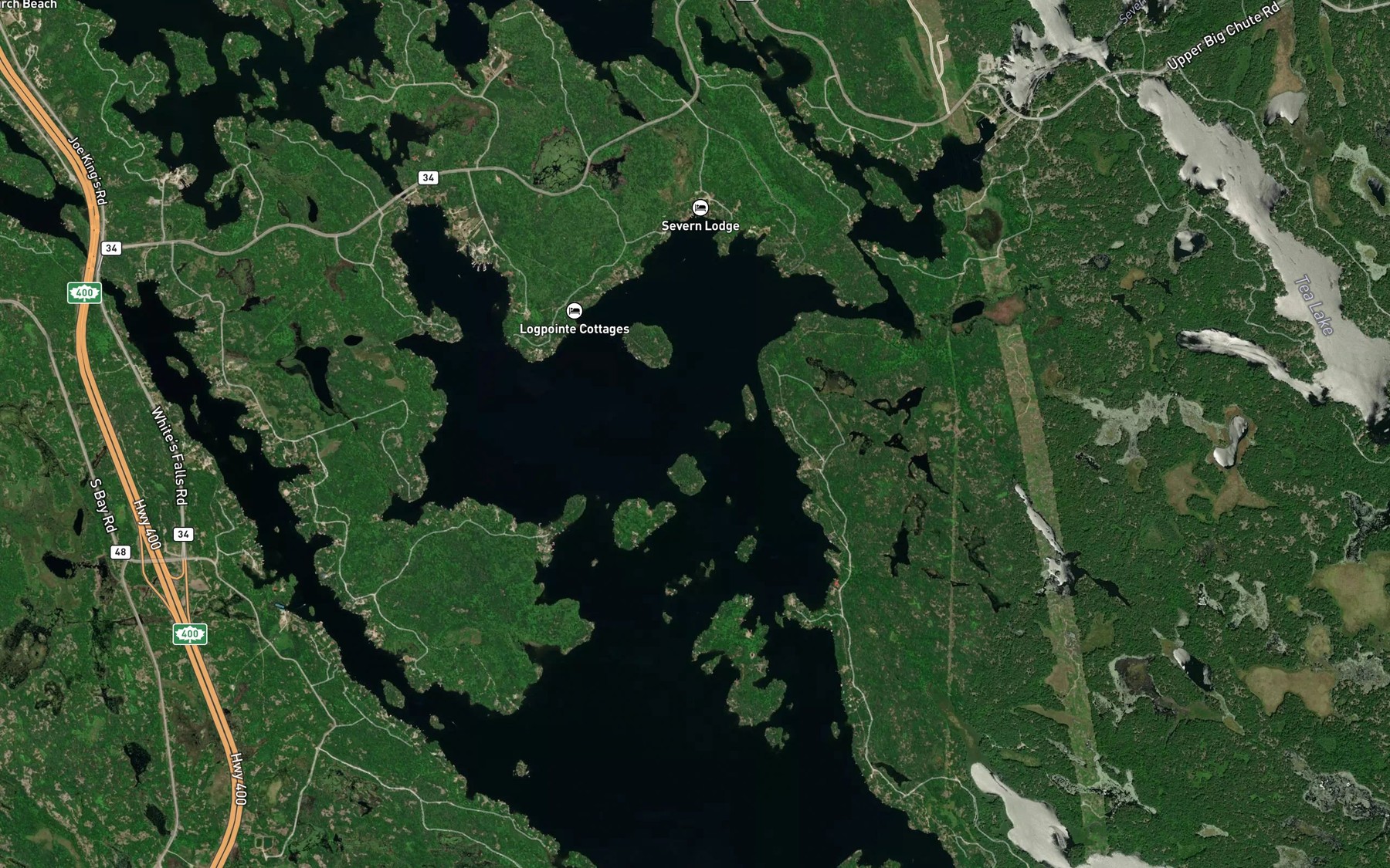 Satellite map of the Basswood Run