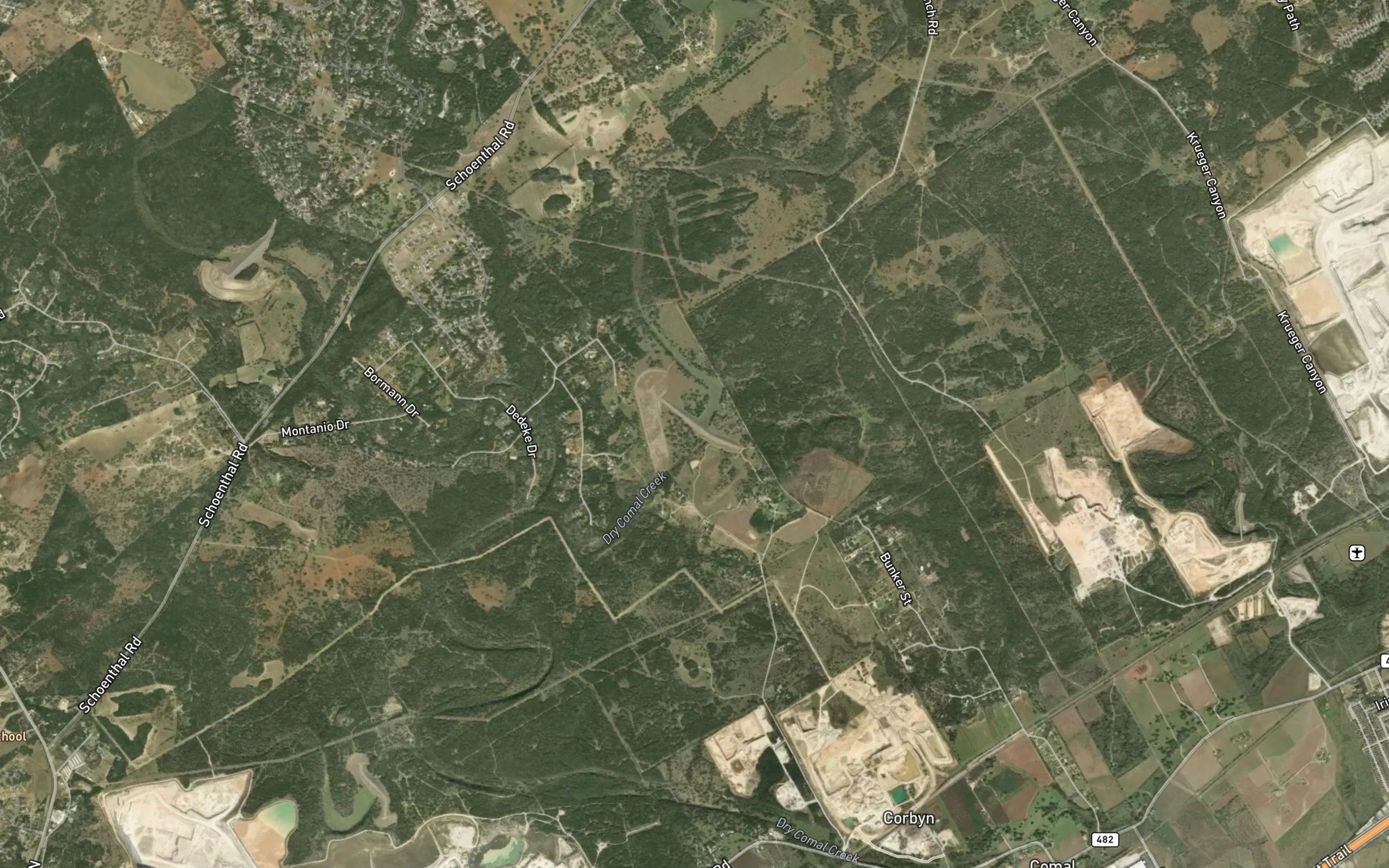 Satellite map of the Soil Conservation Service Site Number 2 Reservoir