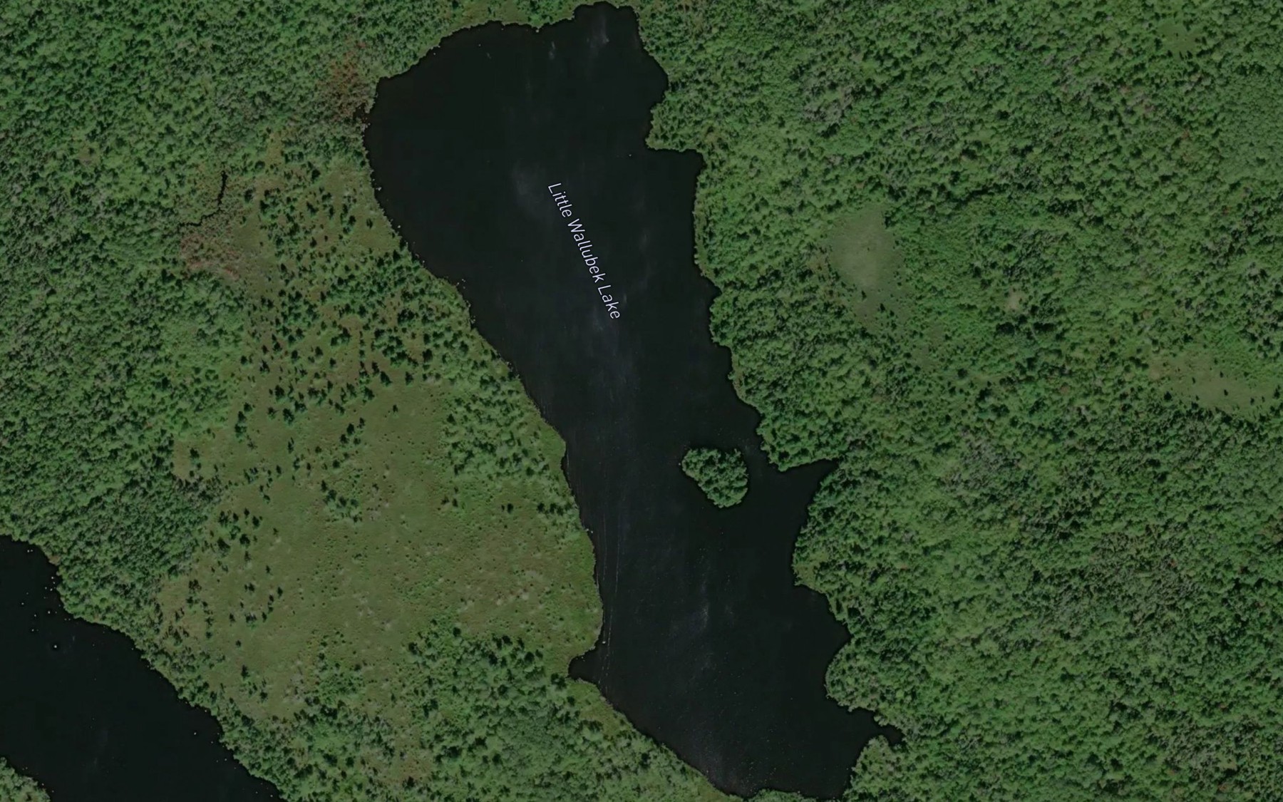 Satellite map of the Little Wallubek Lake