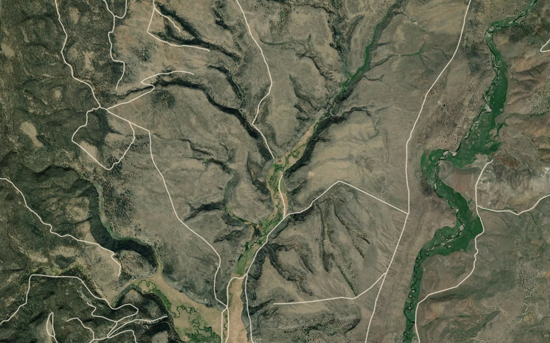 Satellite map of the Deadwood Creek