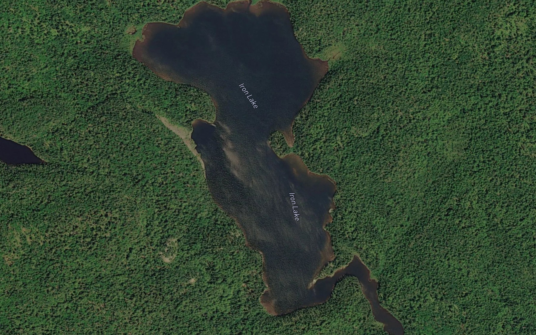 Satellite map of the Iron Lake