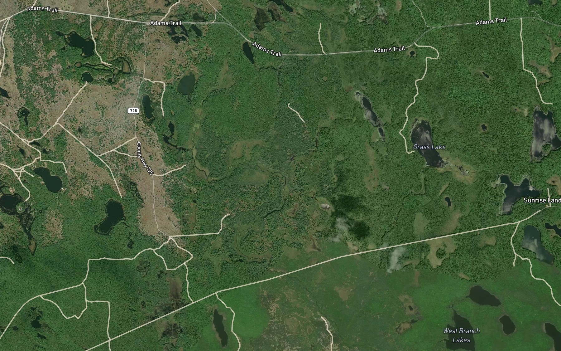 Satellite map of the Loon Creek