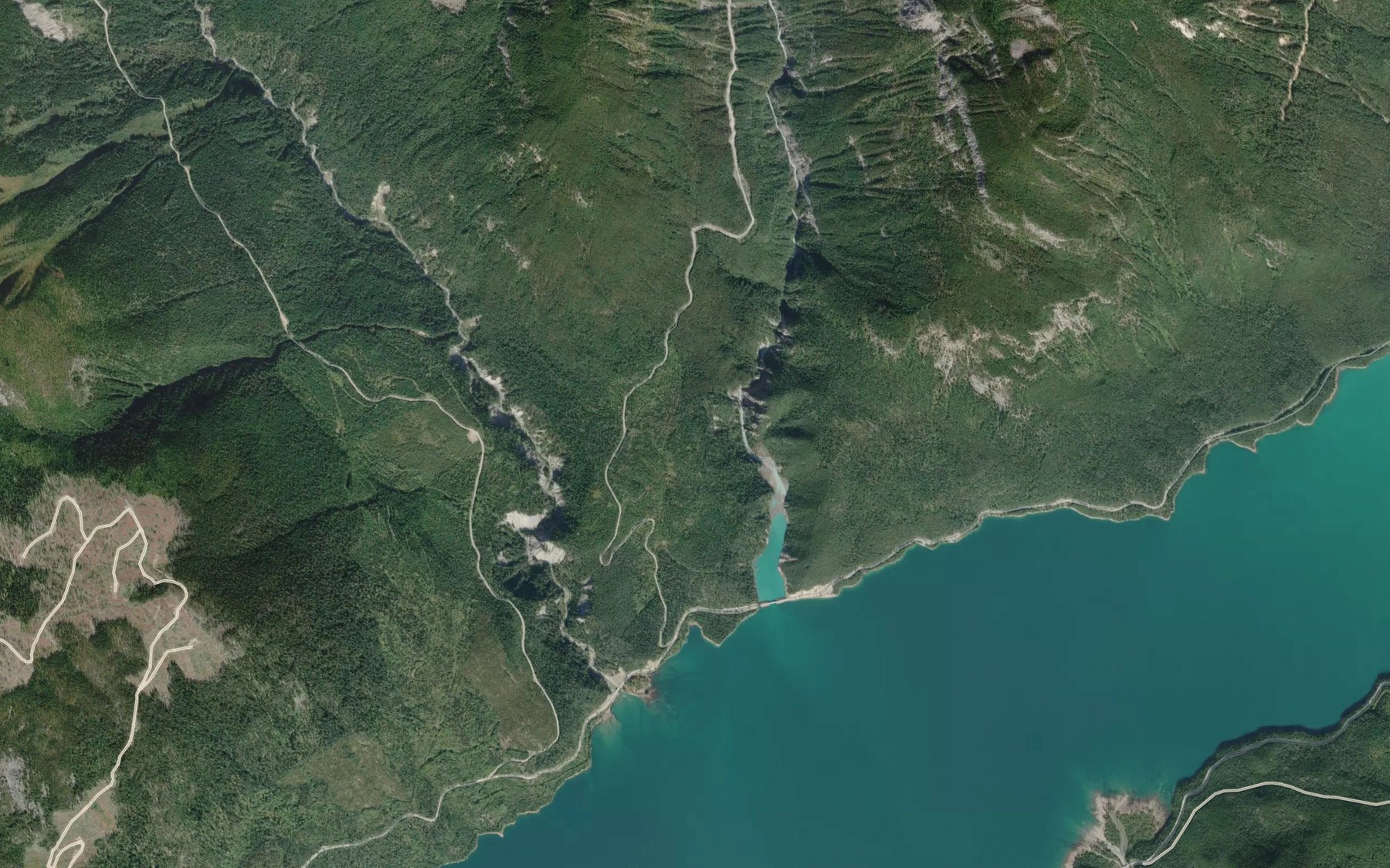 Satellite map of the Prattle Creek