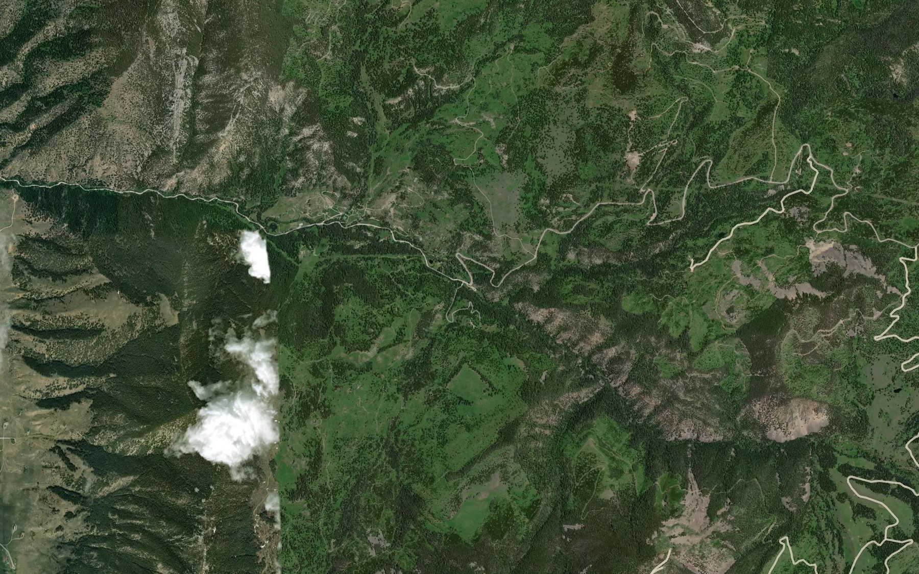 Satellite map of the Aspen Creek