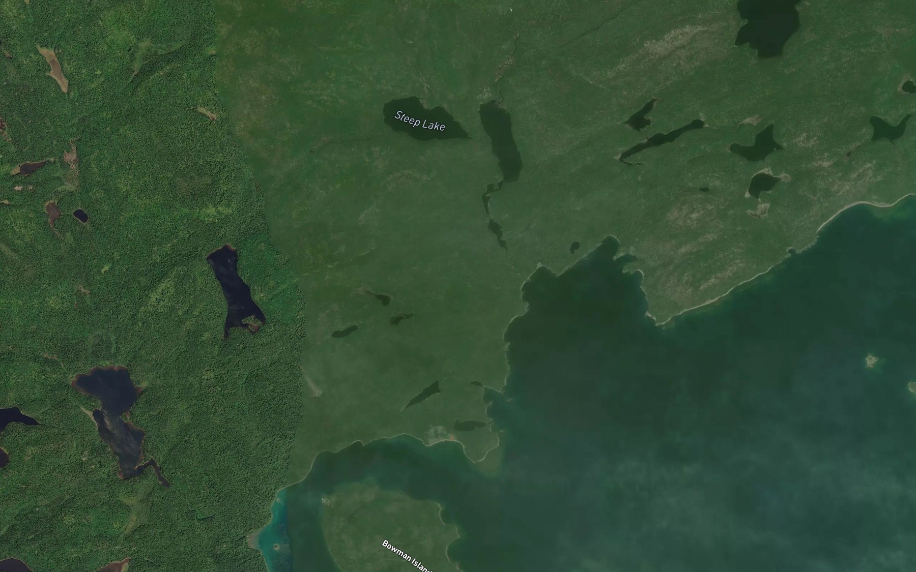 Satellite map of the Brook River