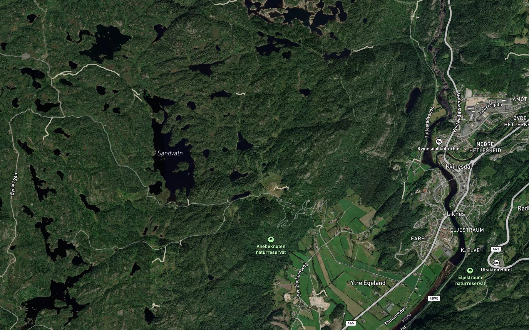 Satellite map of the Faentjonn