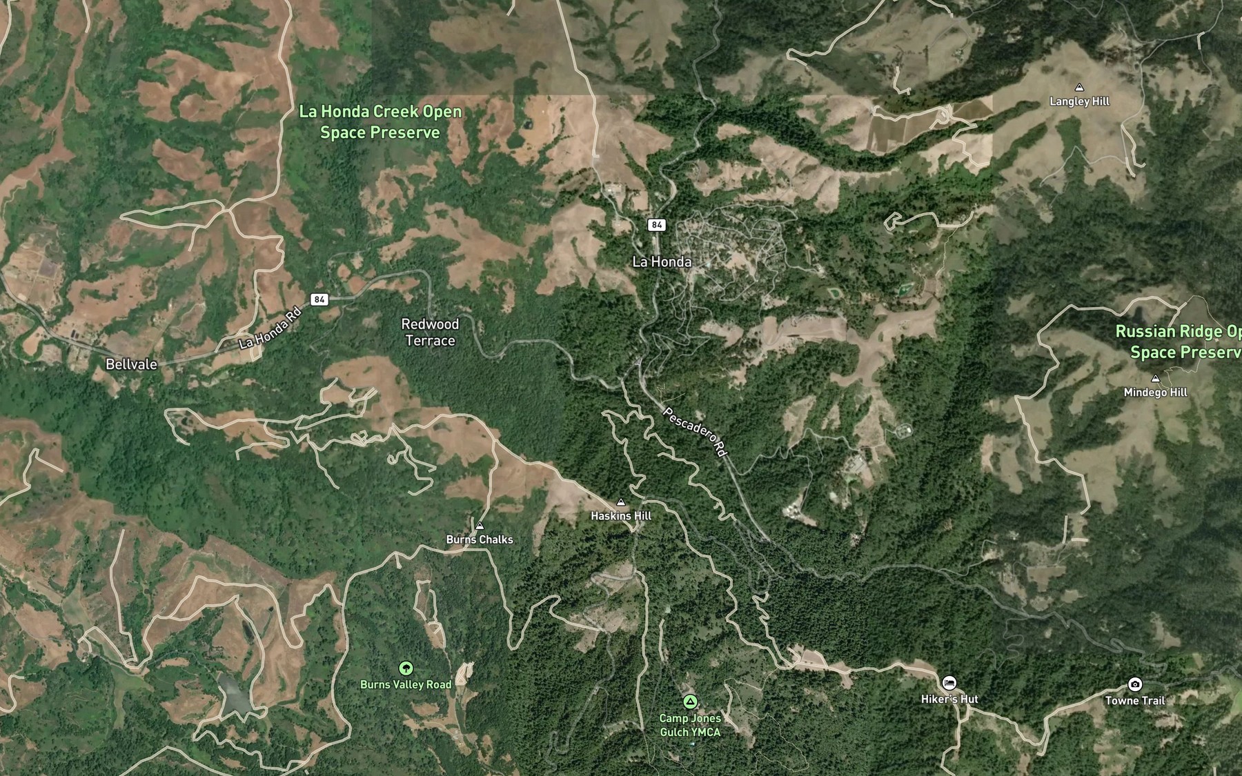 Satellite map of the Alpine Creek