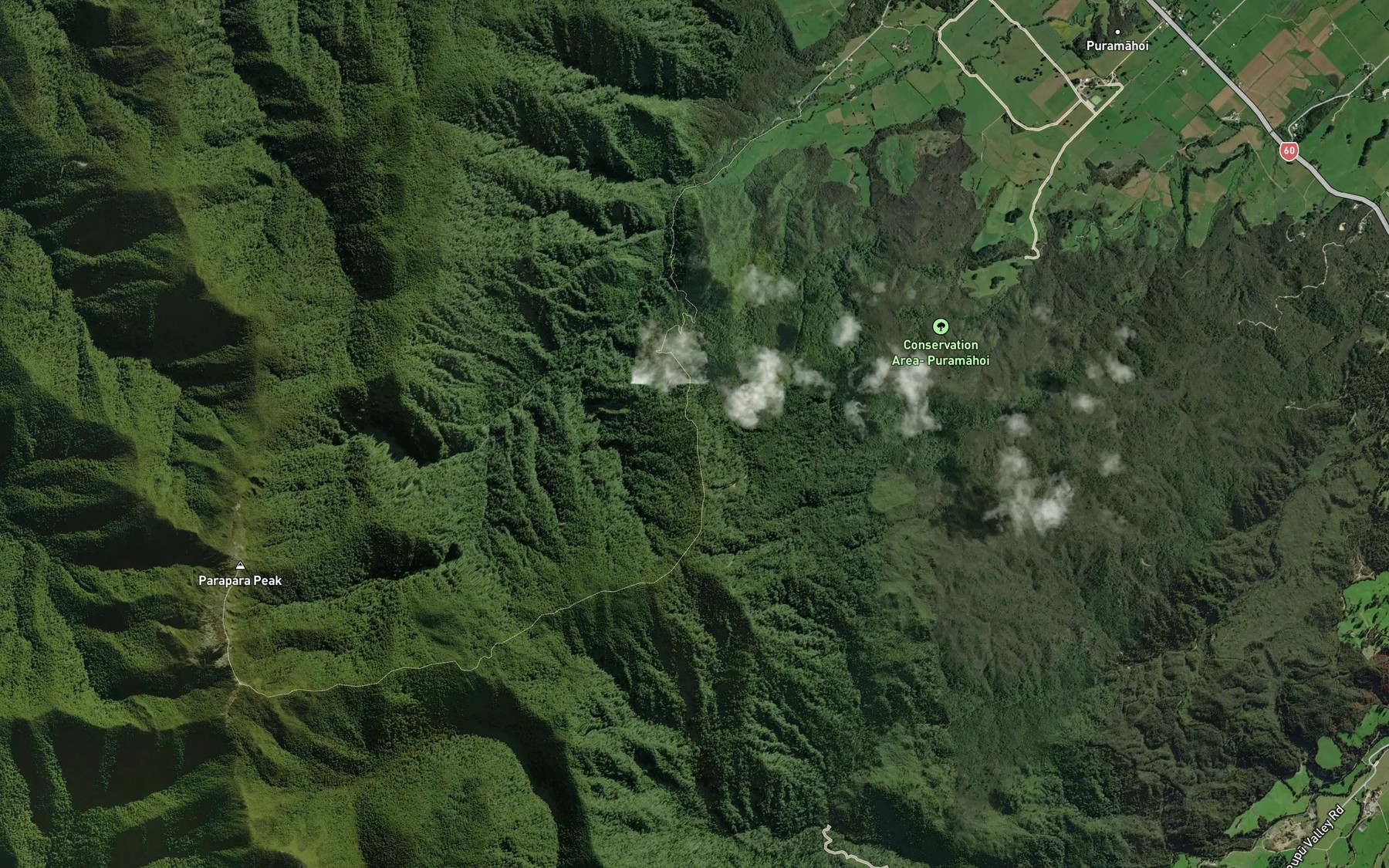 Satellite map of the Serpentine Creek