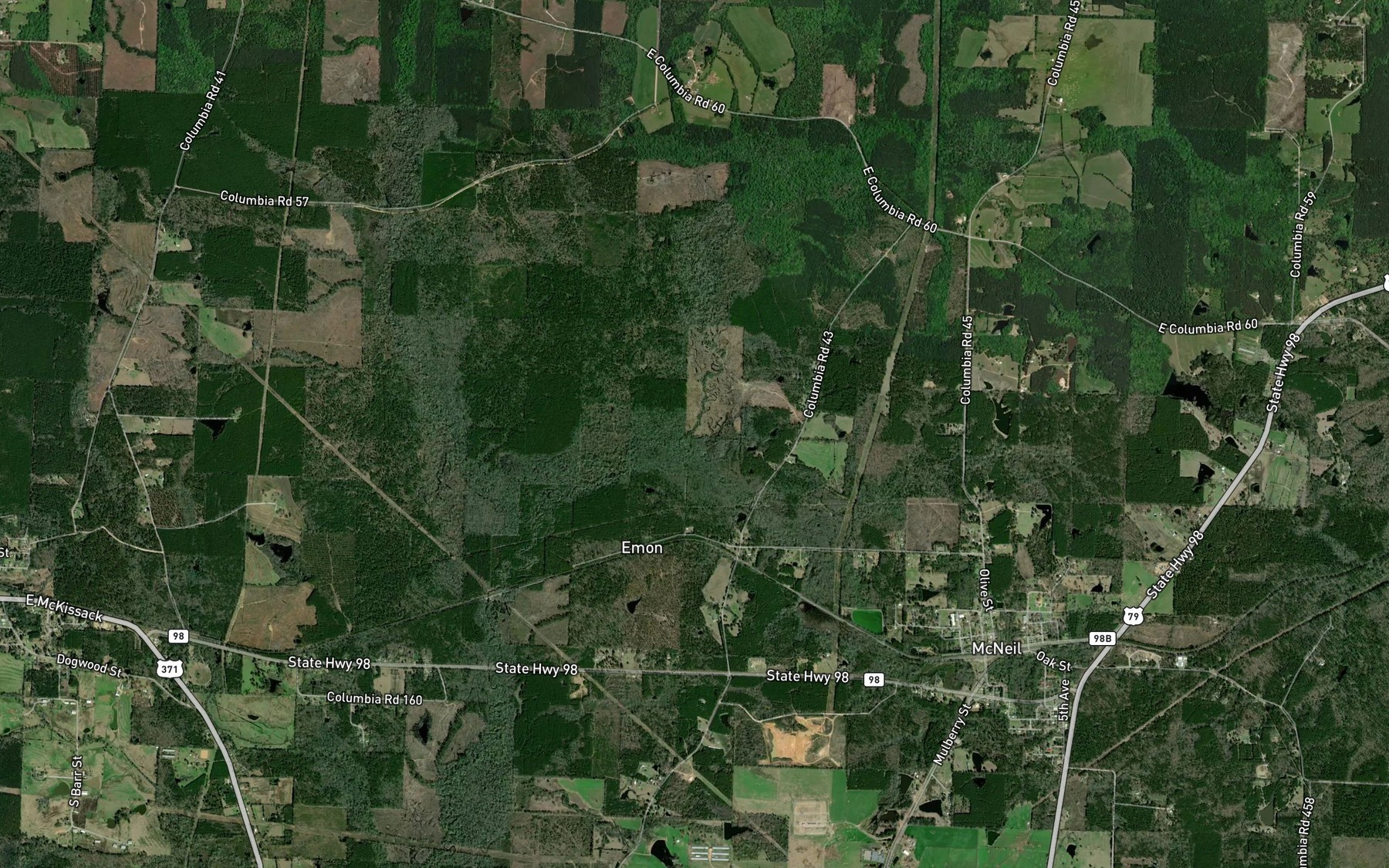 Satellite map of the O'Rear Creek