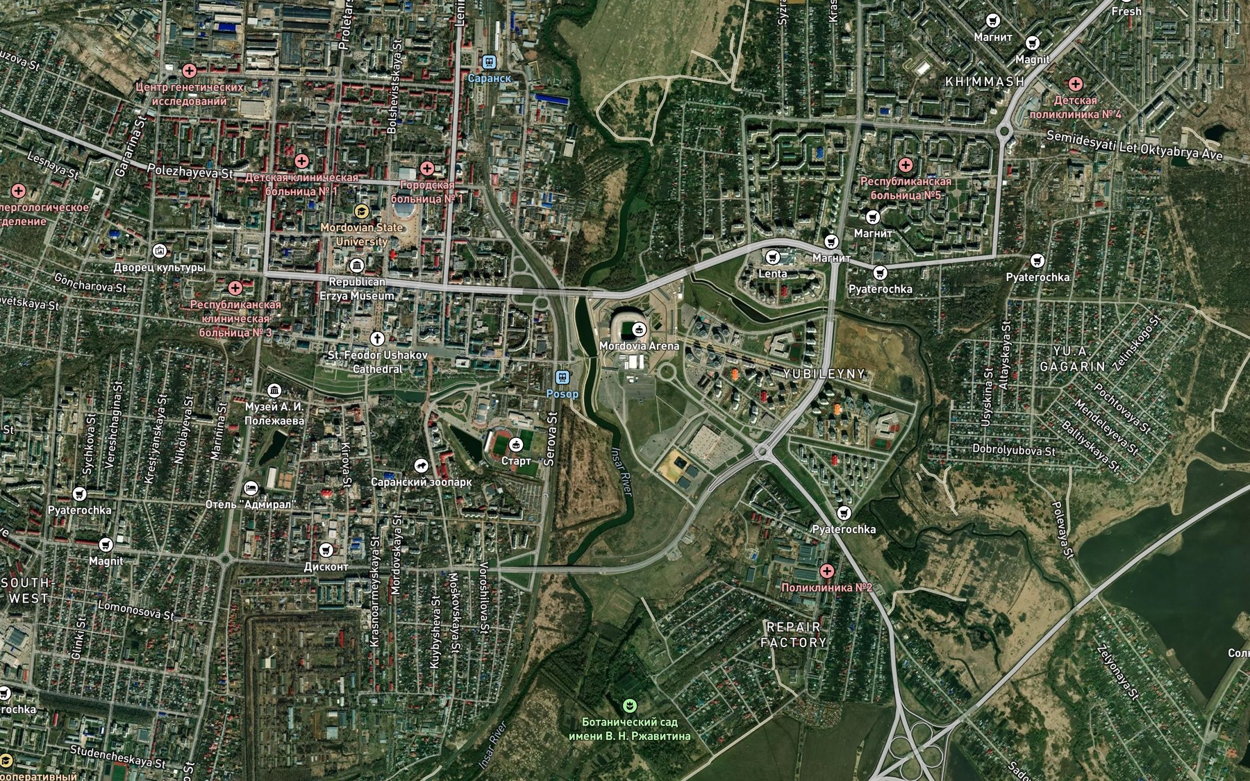 Satellite map of the Saranka