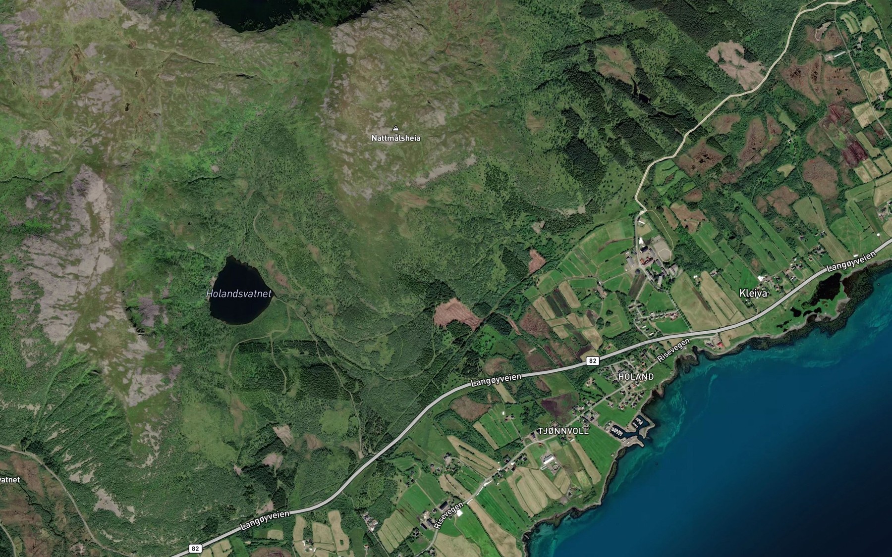 Satellite map of the Tjonnvollbekken