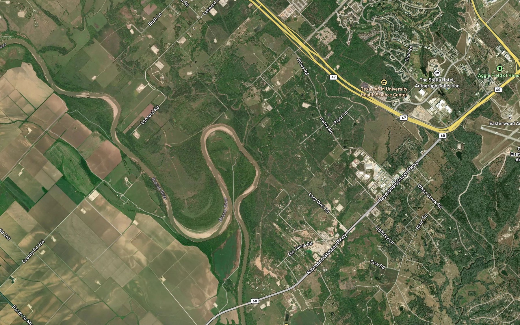 Satellite map of the Turkey Creek