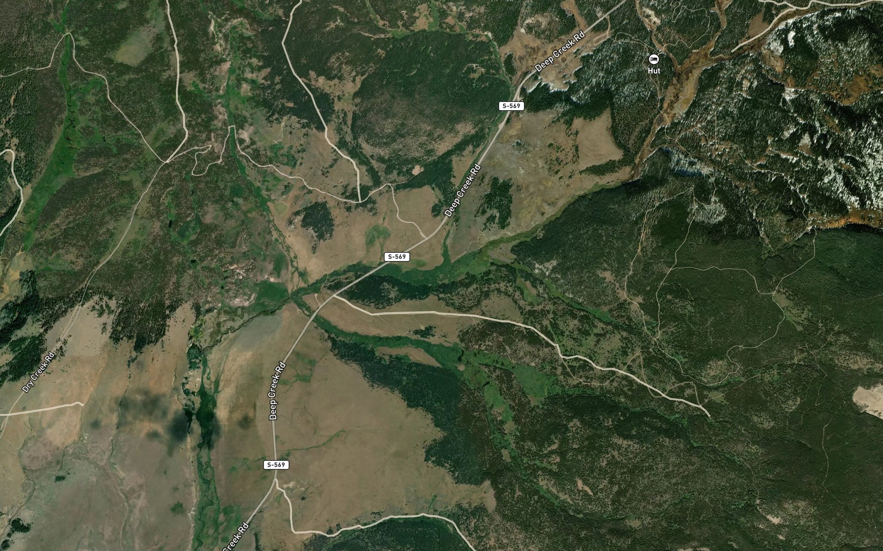 Satellite map of the Oregon Creek