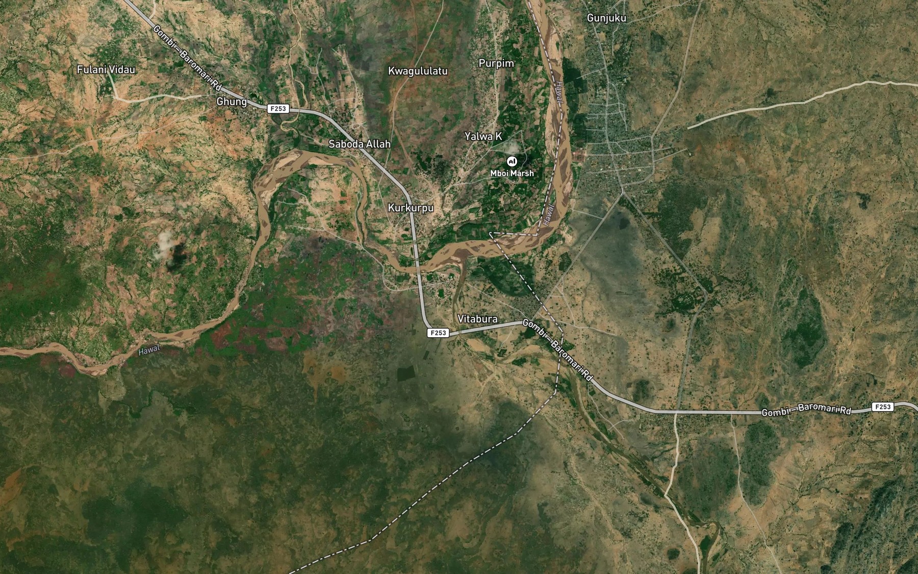 Satellite map of the Mayo Faremisu