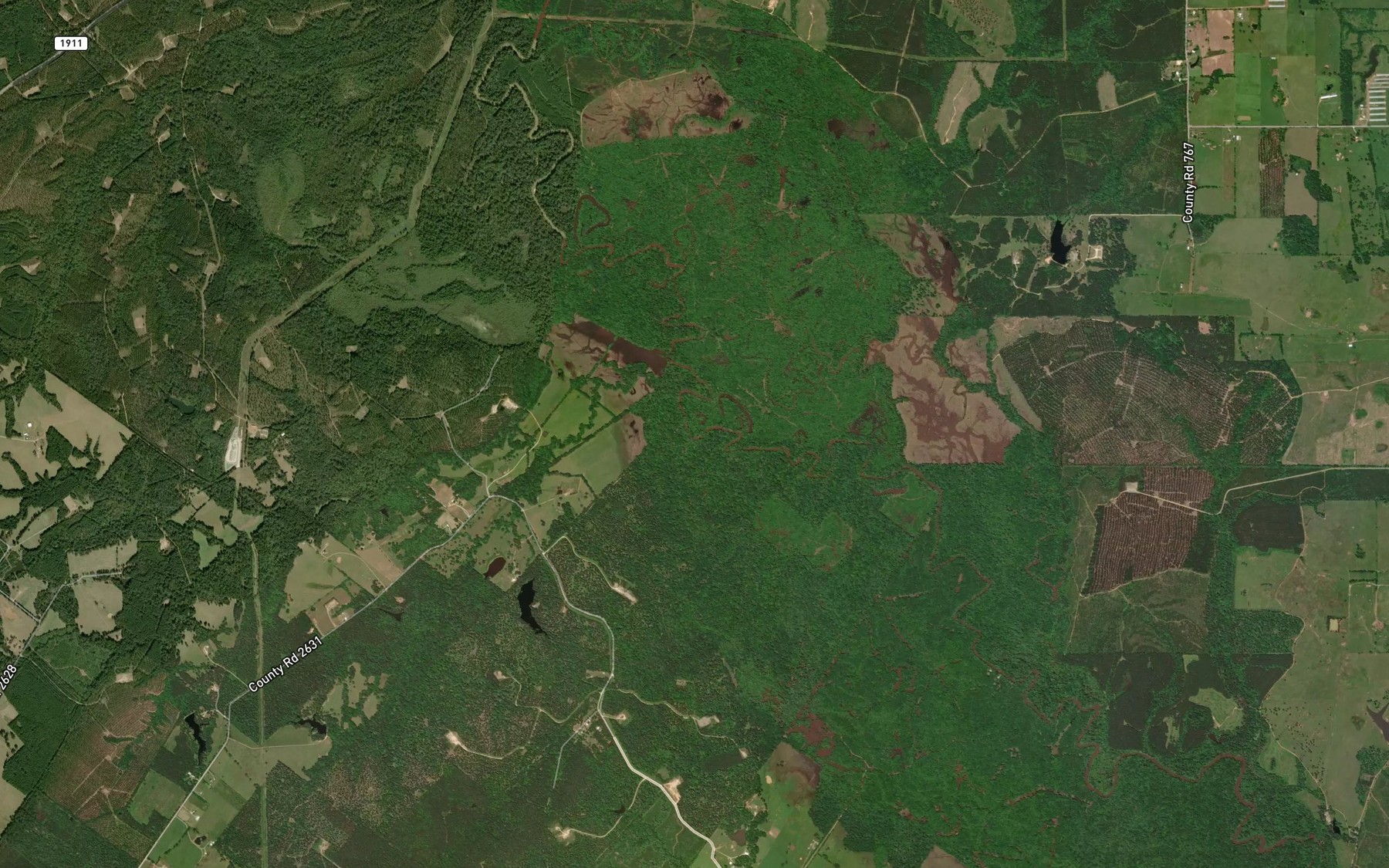 Satellite map of the Doyle Creek
