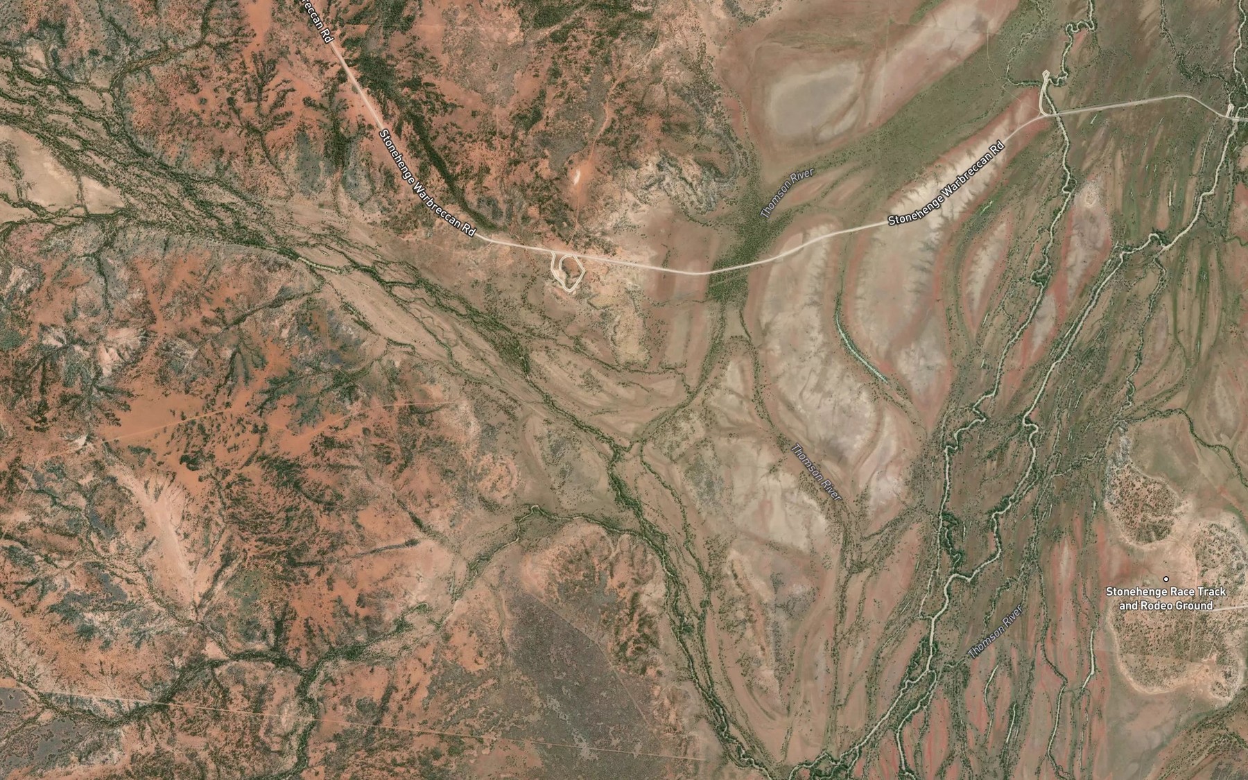 Satellite map of the Warbreccan Creek