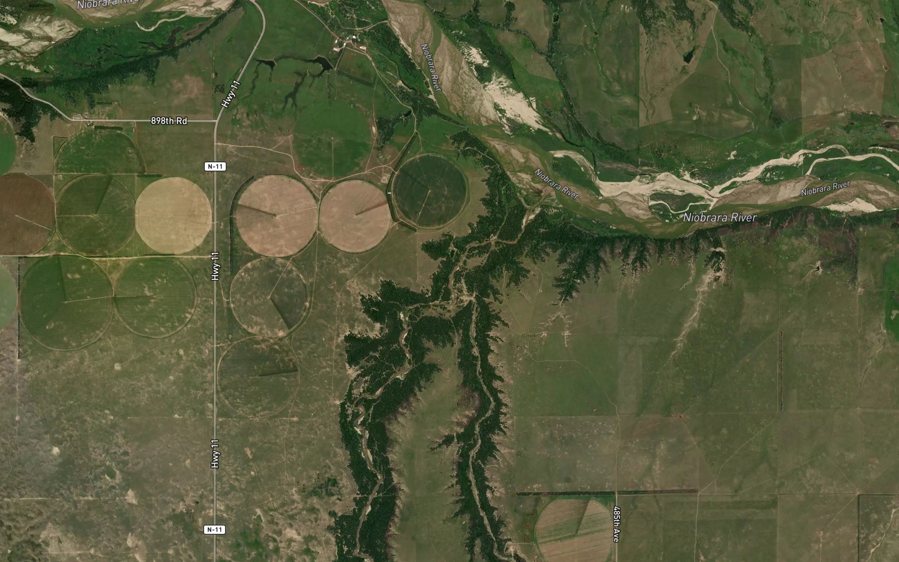 Satellite map of the Spring Creek