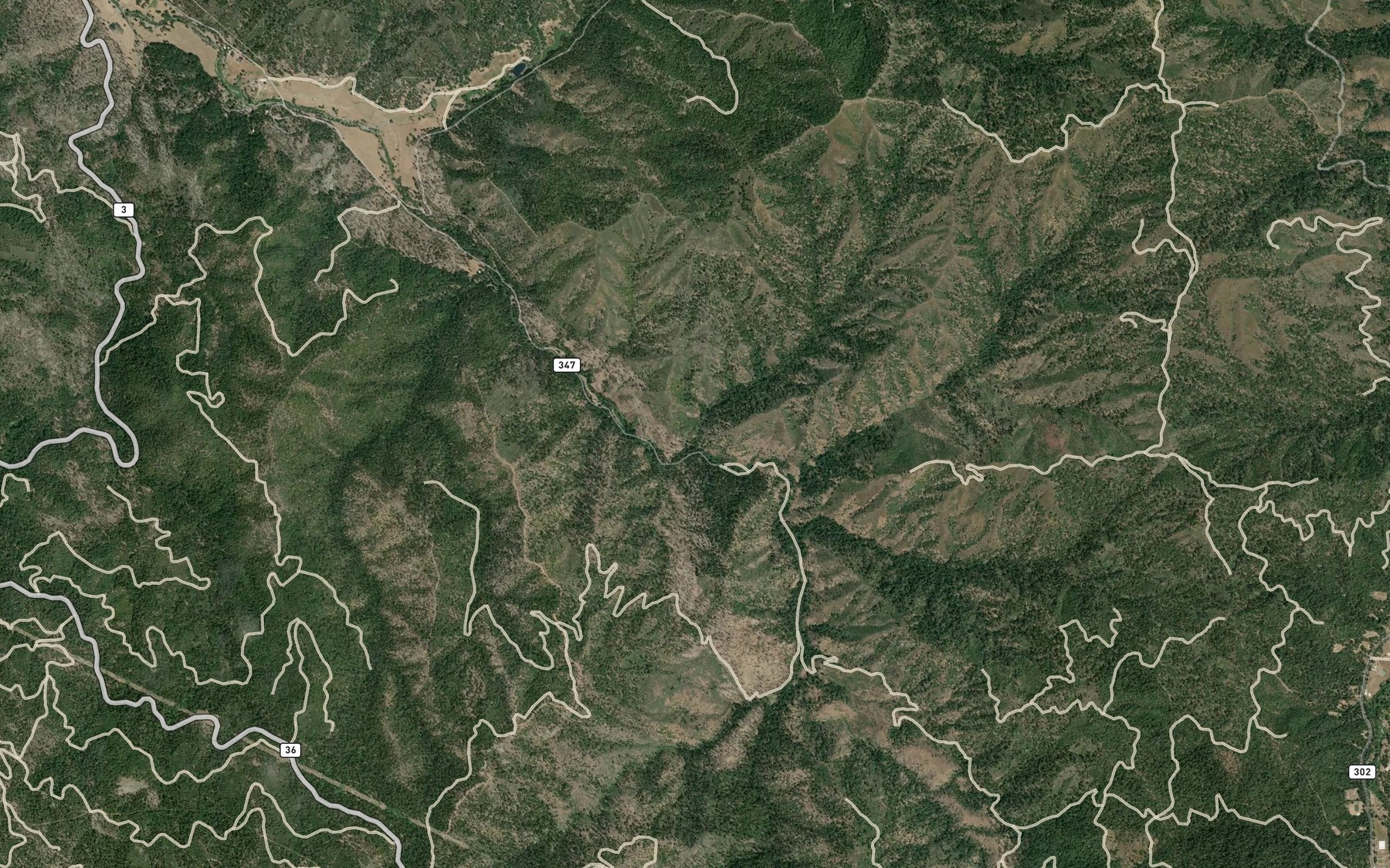 Satellite map of the Fall Creek