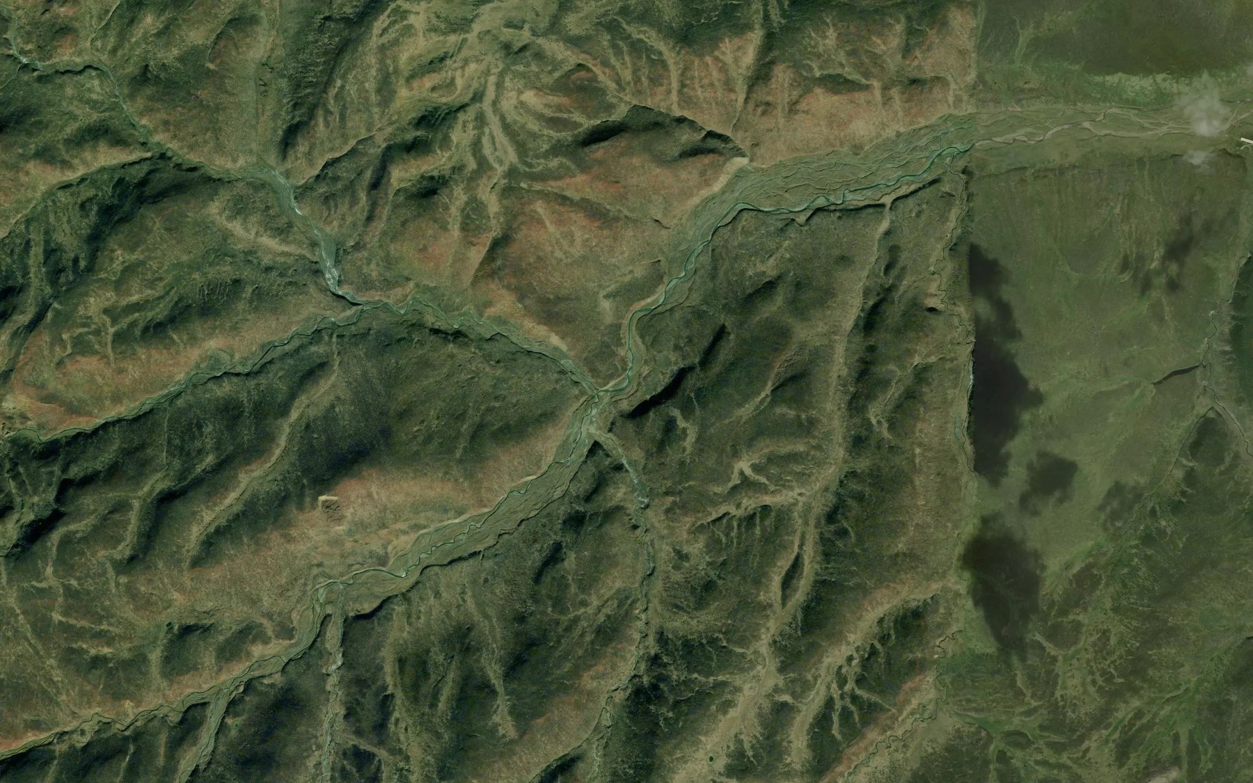 Satellite map of the Bubb Creek