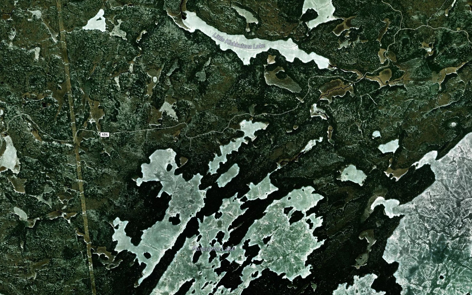Satellite map of the Box Lake