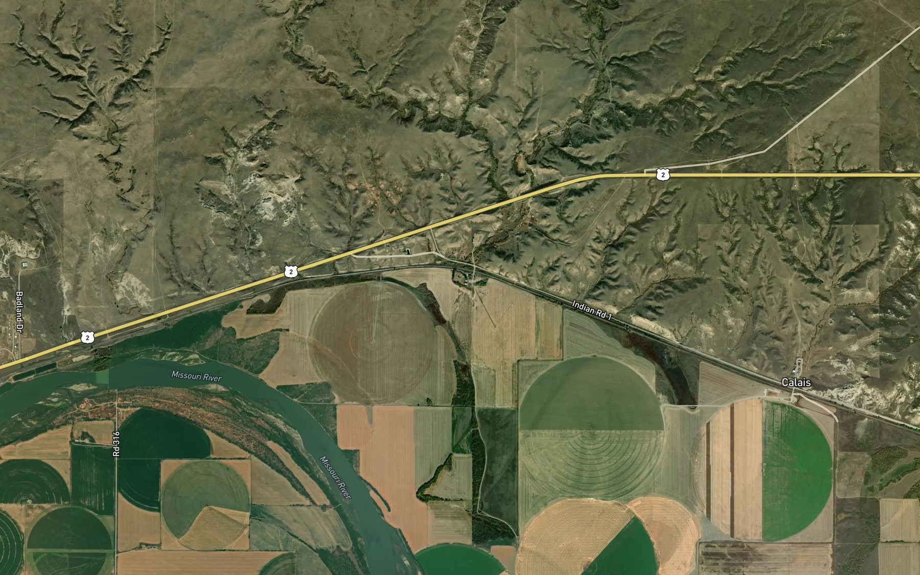 Satellite map of the Box Elder Creek