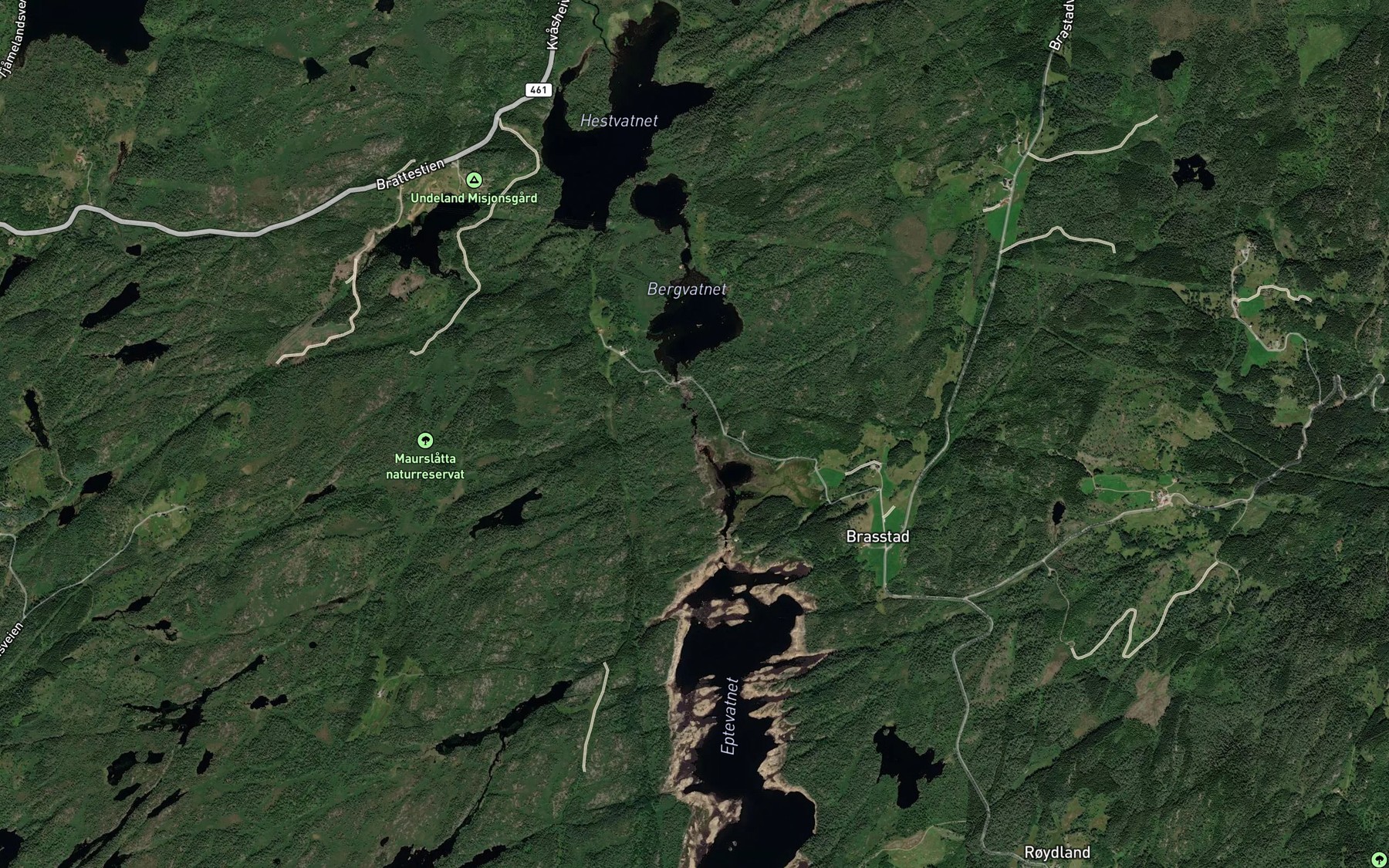 Satellite map of the Klamrefossen