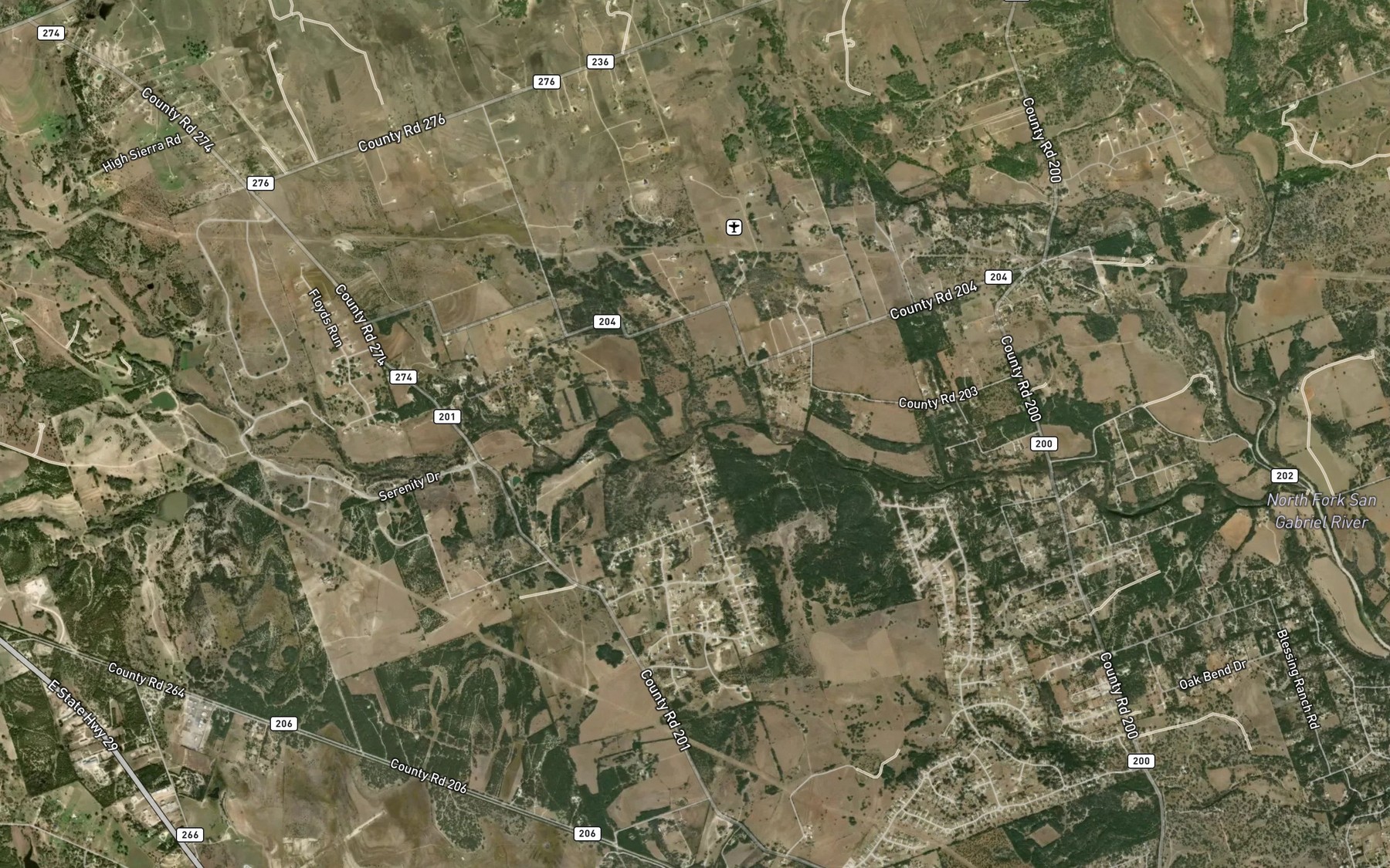 Satellite map of the Wilson Branch