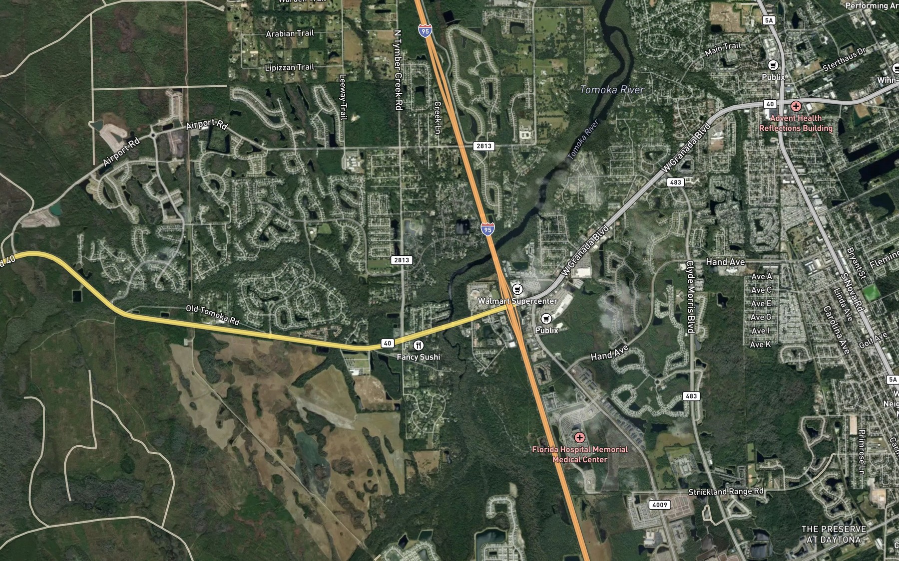 Satellite map of the Groover Branch