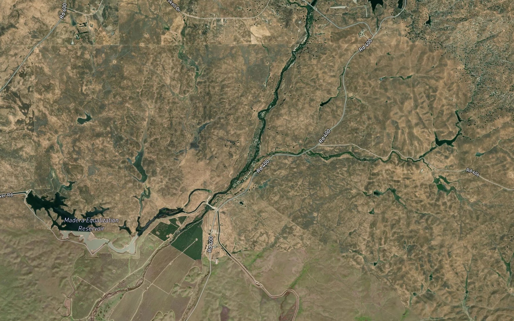 Satellite map of the Mud Spring Creek