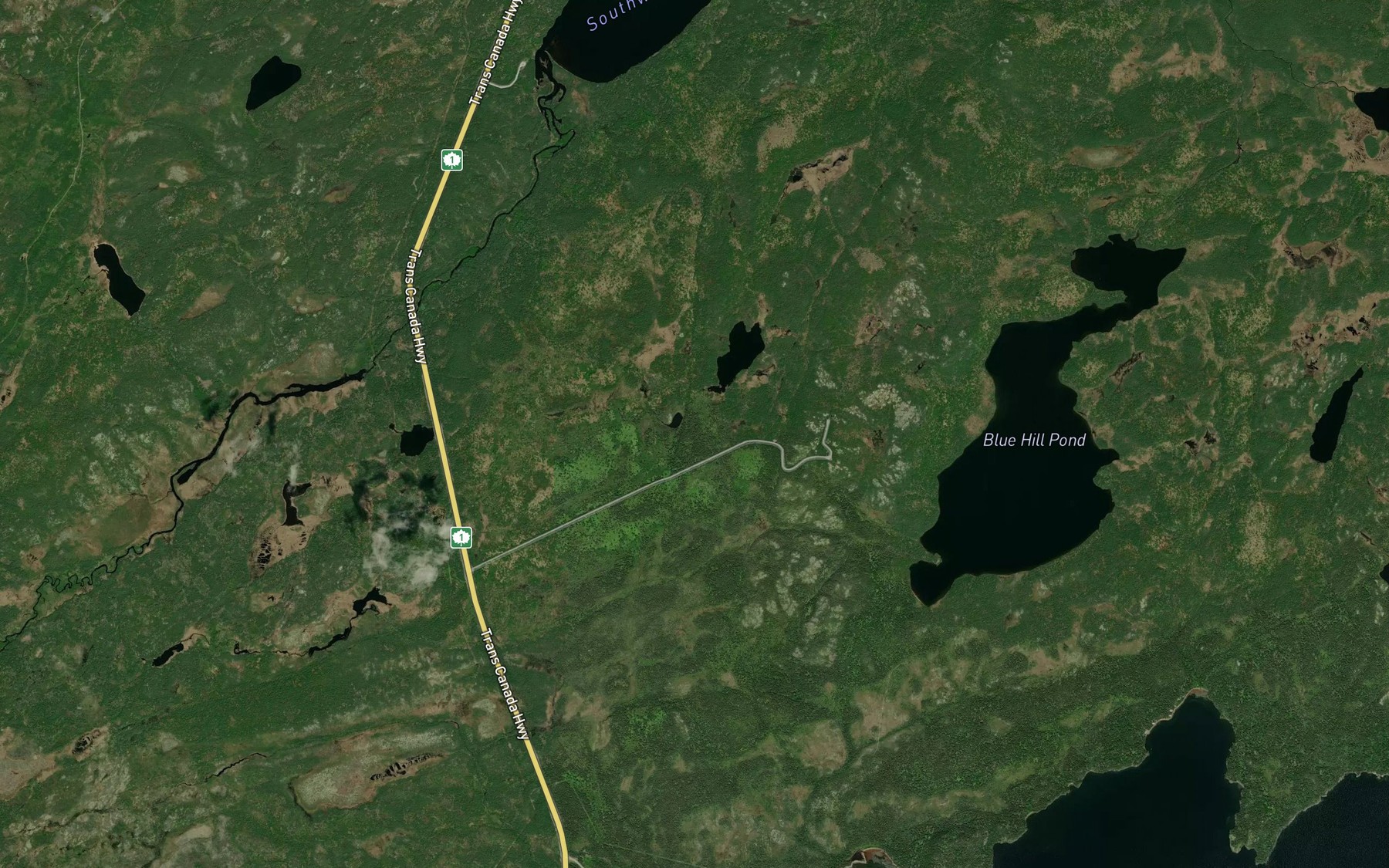 Satellite map of the Little Davey Hanns Pond