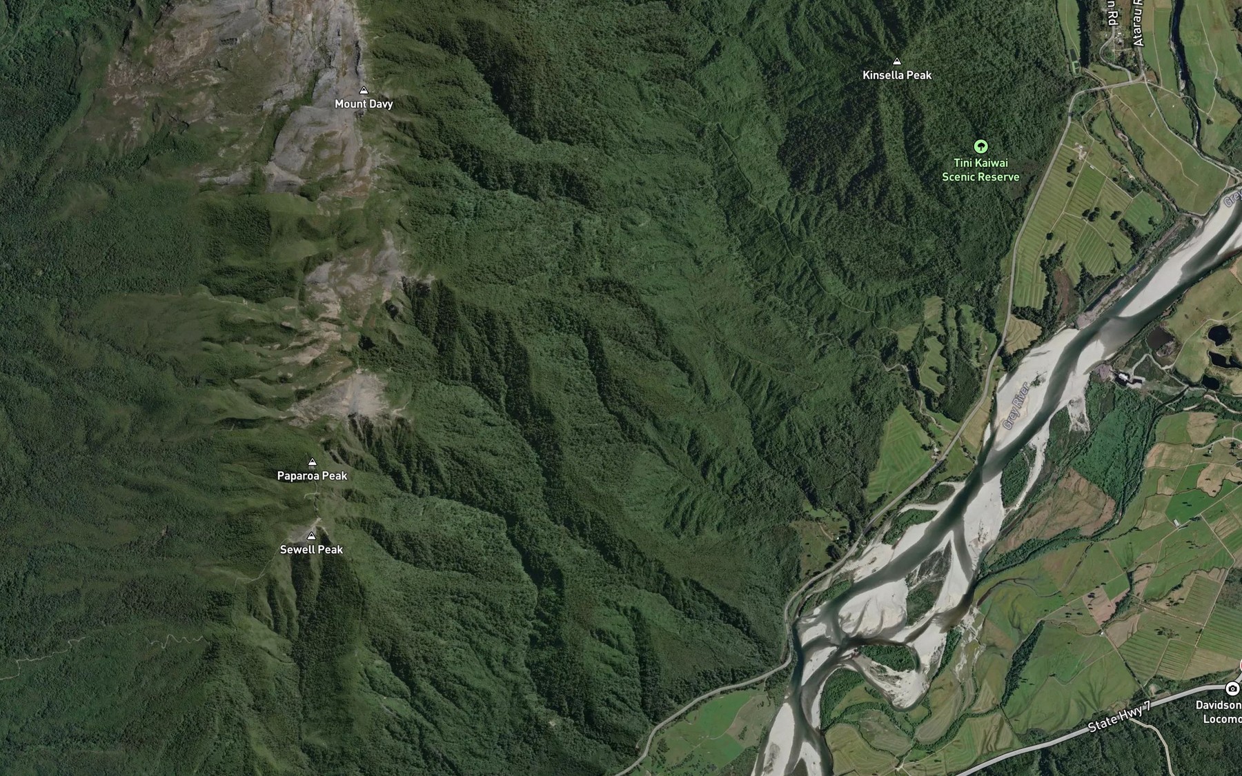 Satellite map of the Burt Creek