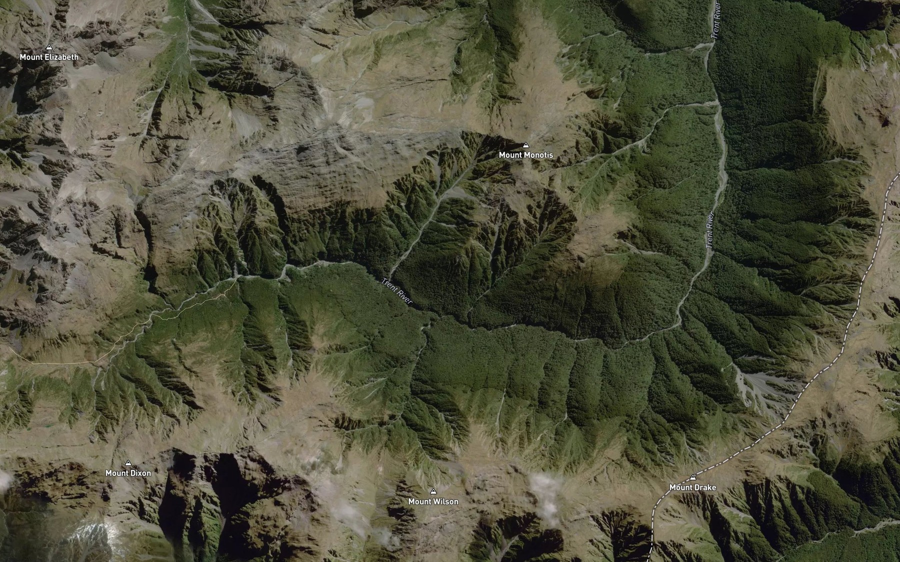 Satellite map of the Trent River