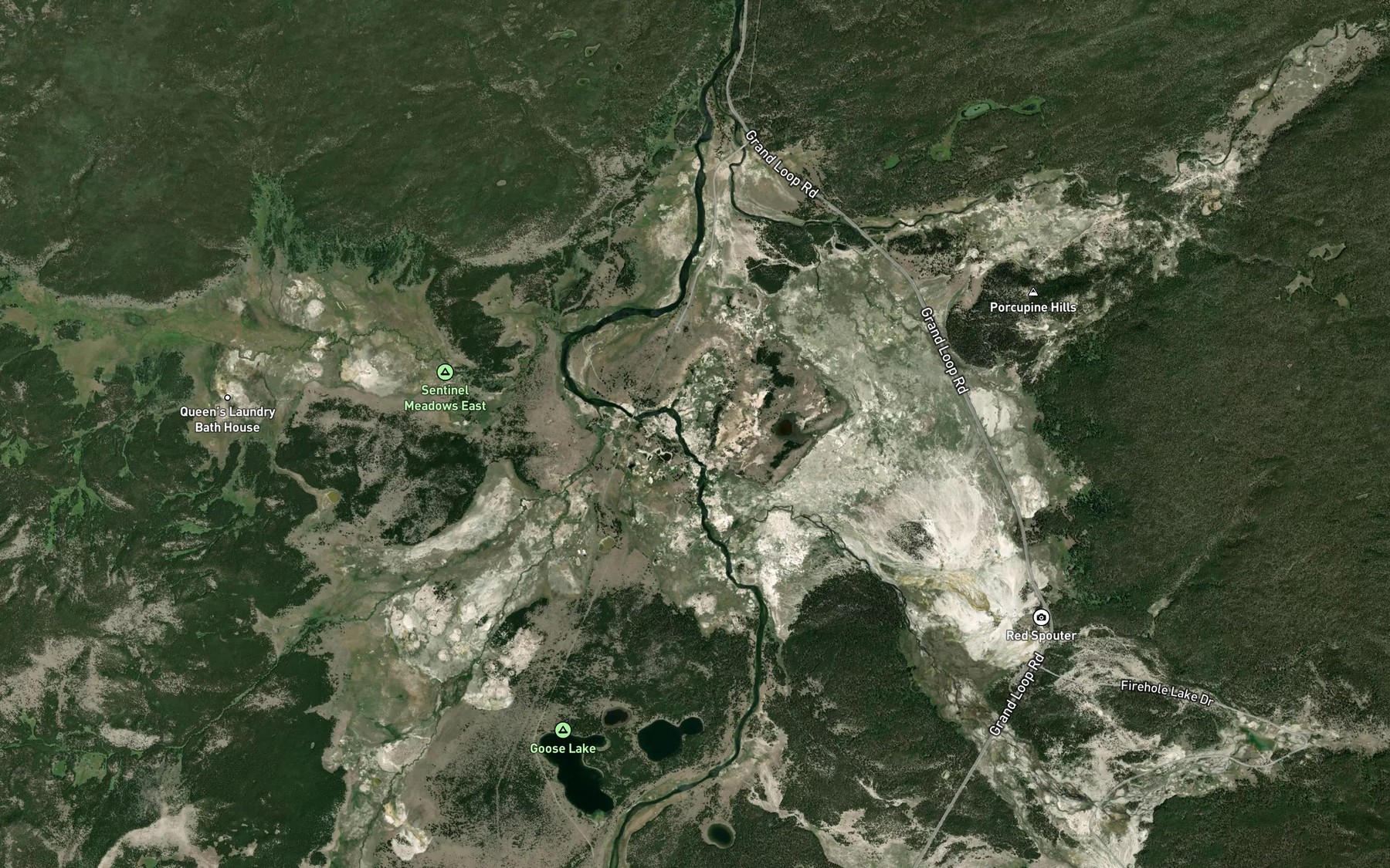 Satellite map of the Cavern Spring