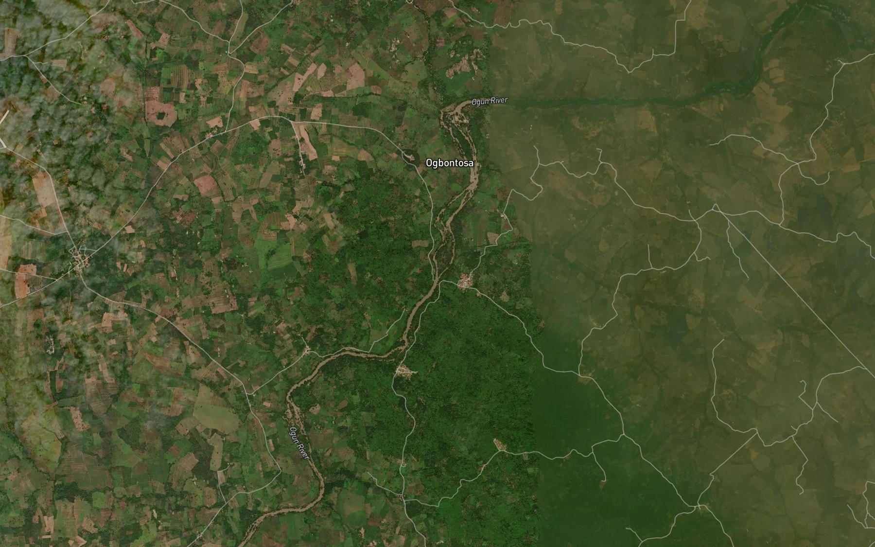 Satellite map of the River Ogba