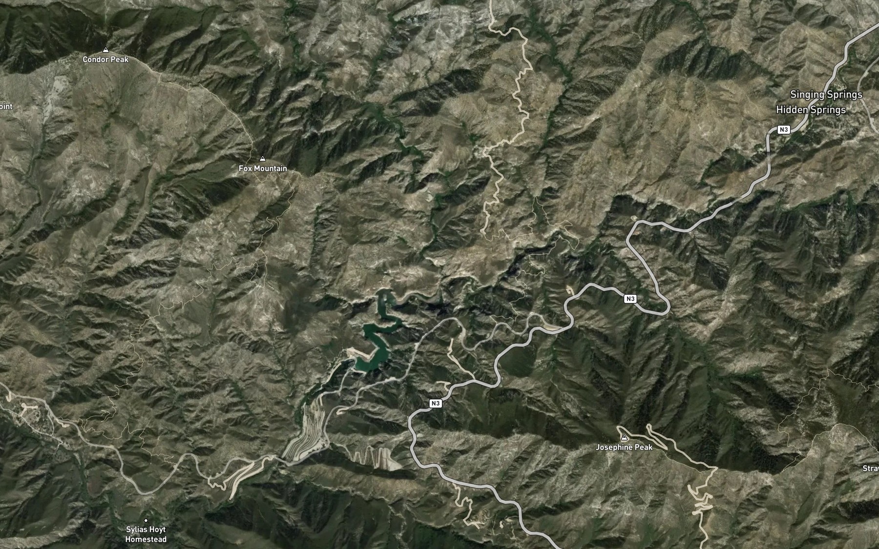 Satellite map of the Fox Creek