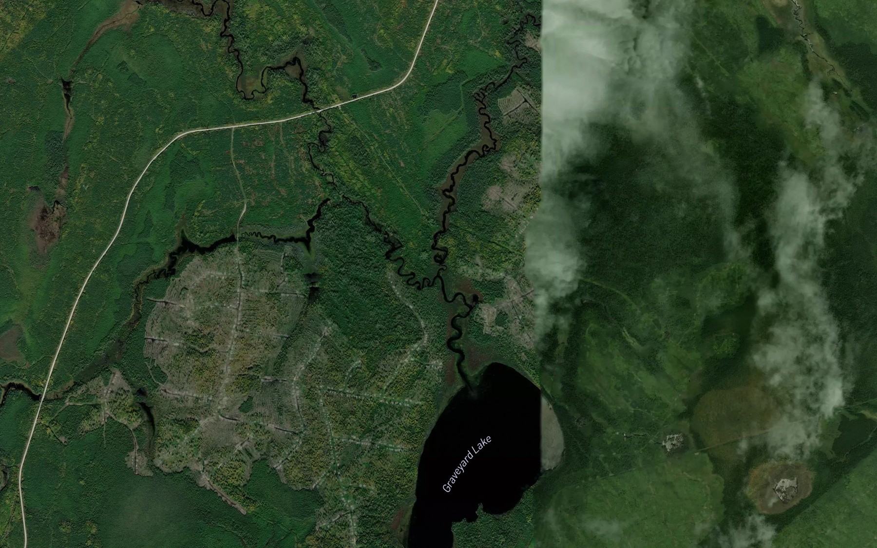 Satellite map of the East Graveyard Creek