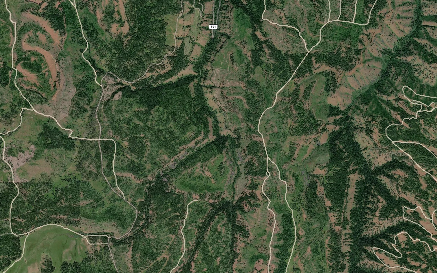 Satellite map of the Bishop Creek