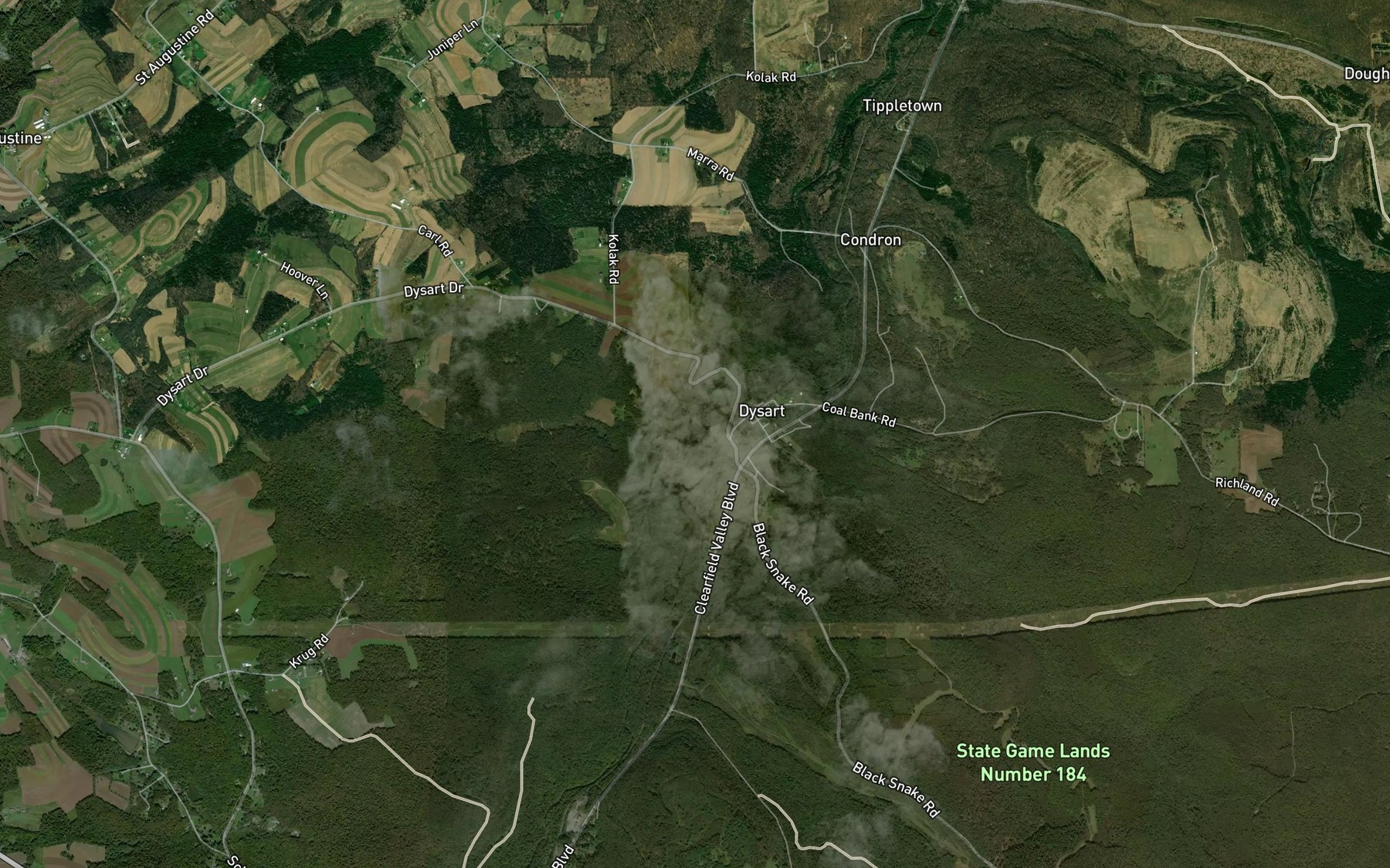 Satellite map of the Indian Run