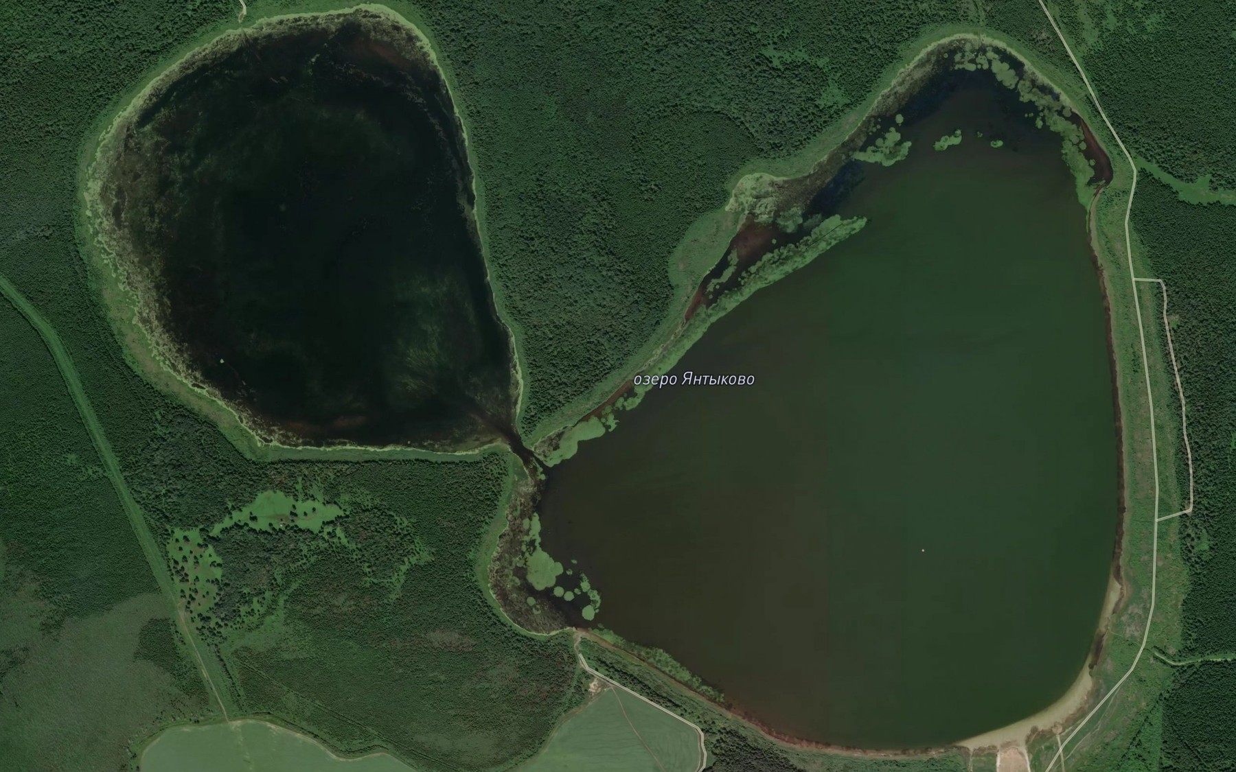 Satellite map of the Ozero Yantykovo