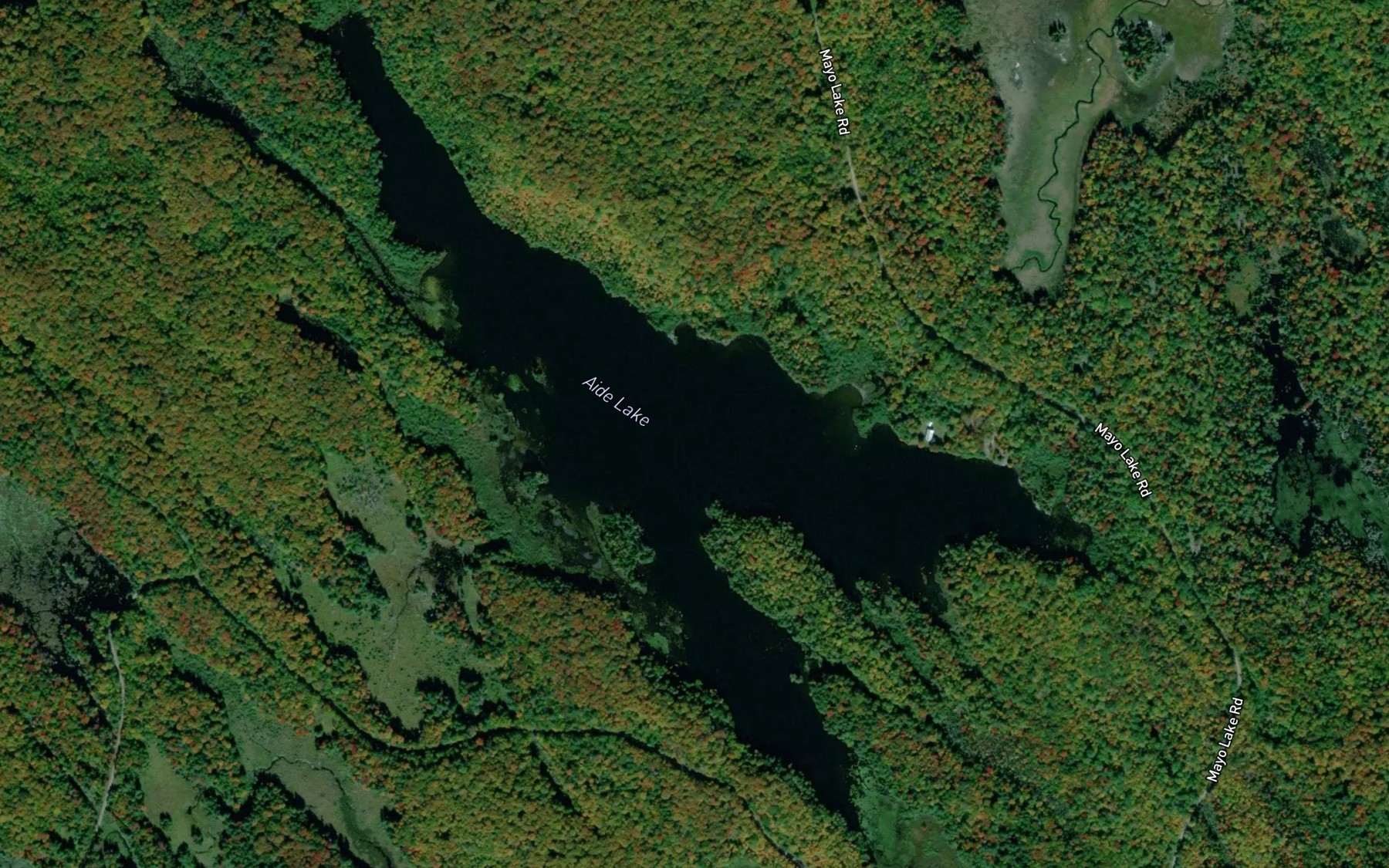 Satellite map of the Aide Lake