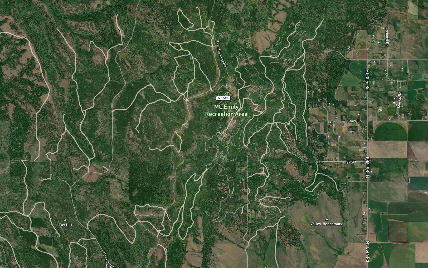 Satellite map of the Halfway Spring
