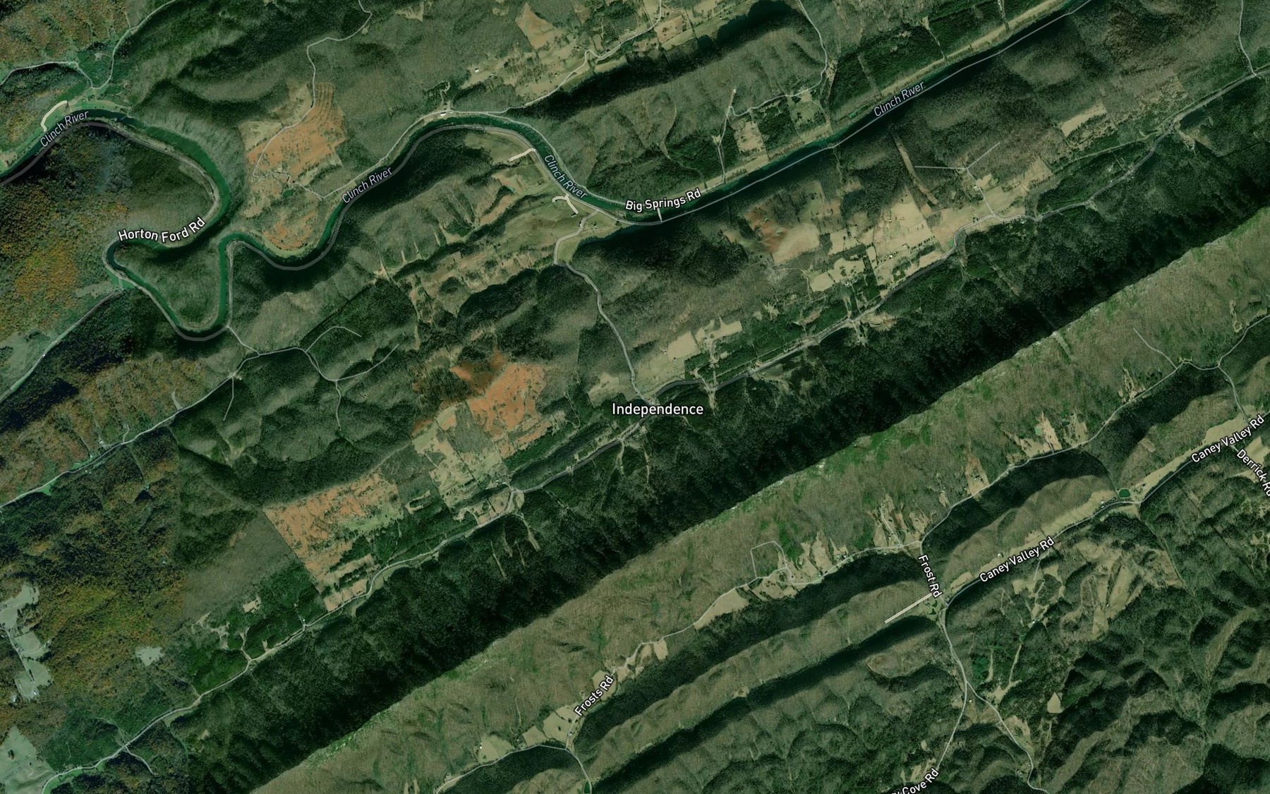 Satellite map of the Willis Creek
